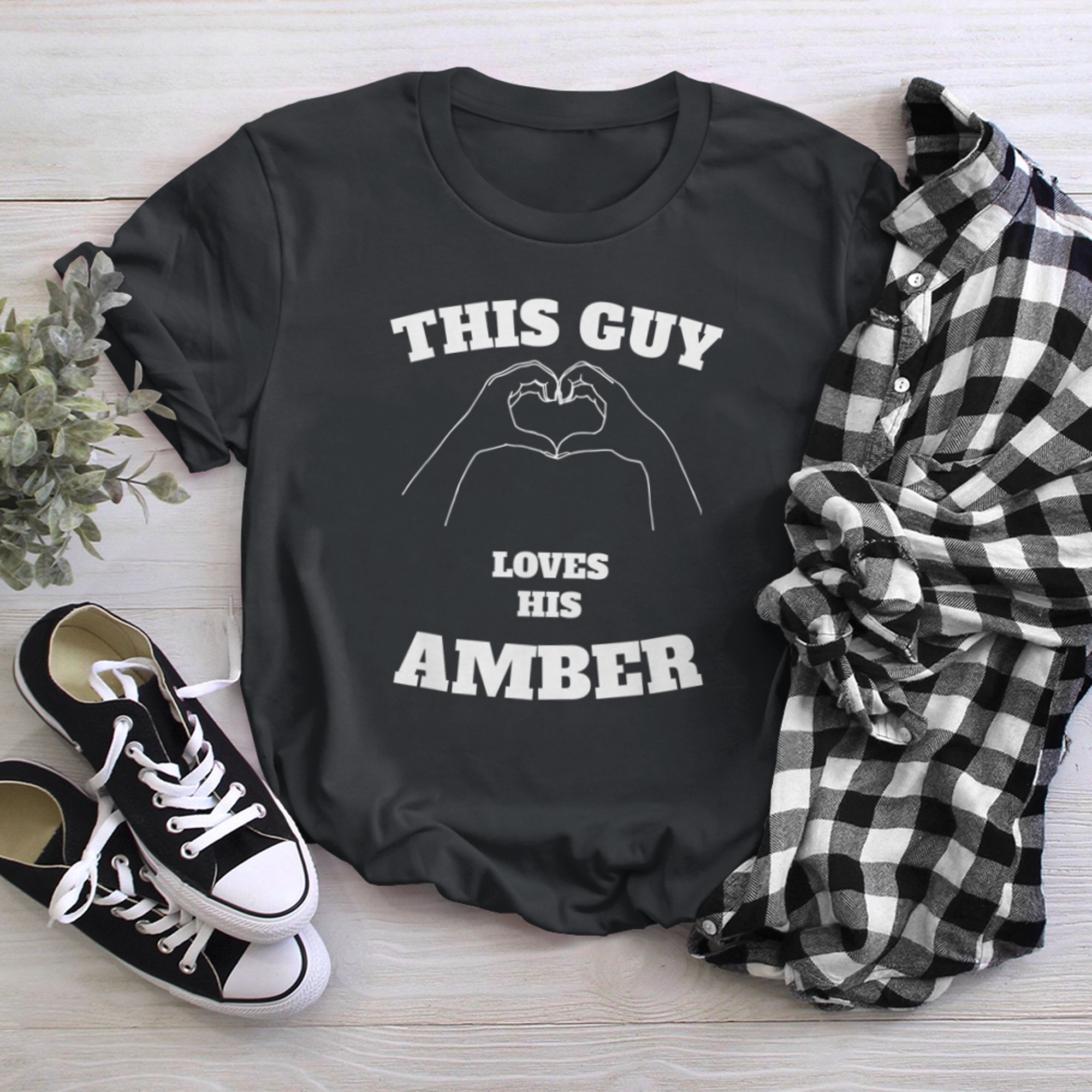 This Guy Loves His Amber Tshirt Valentine Day t-shirt black