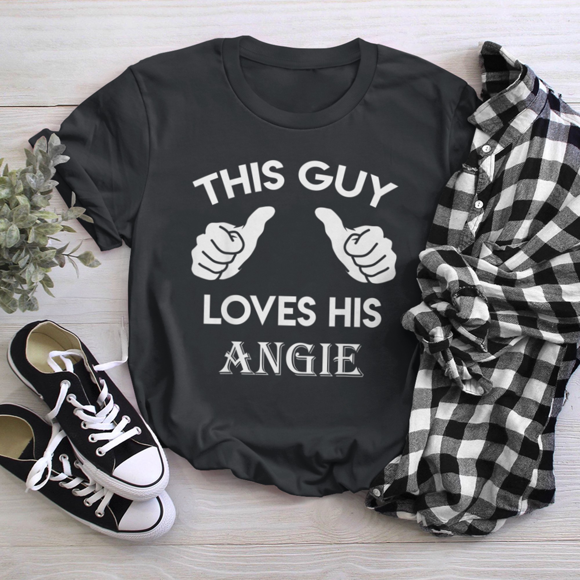 This guy loves his ANGIE valentine Anniversary 24t t-shirt black