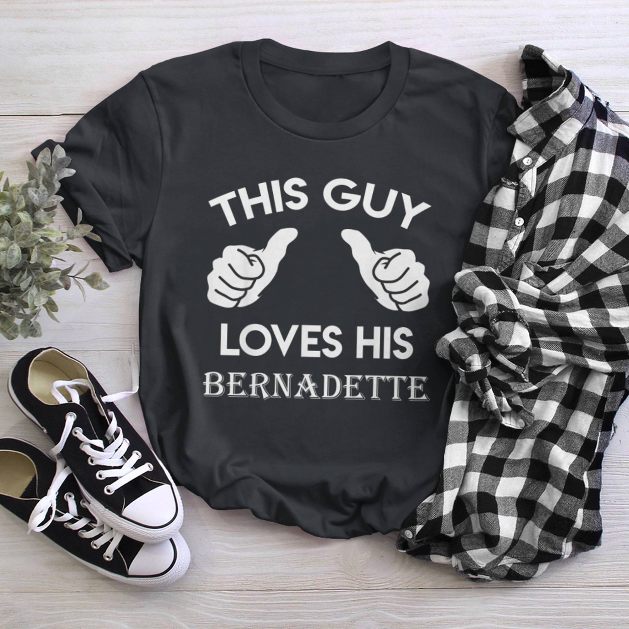 This guy loves his BERNADETTE valentine Anniversary 24t t-shirt black