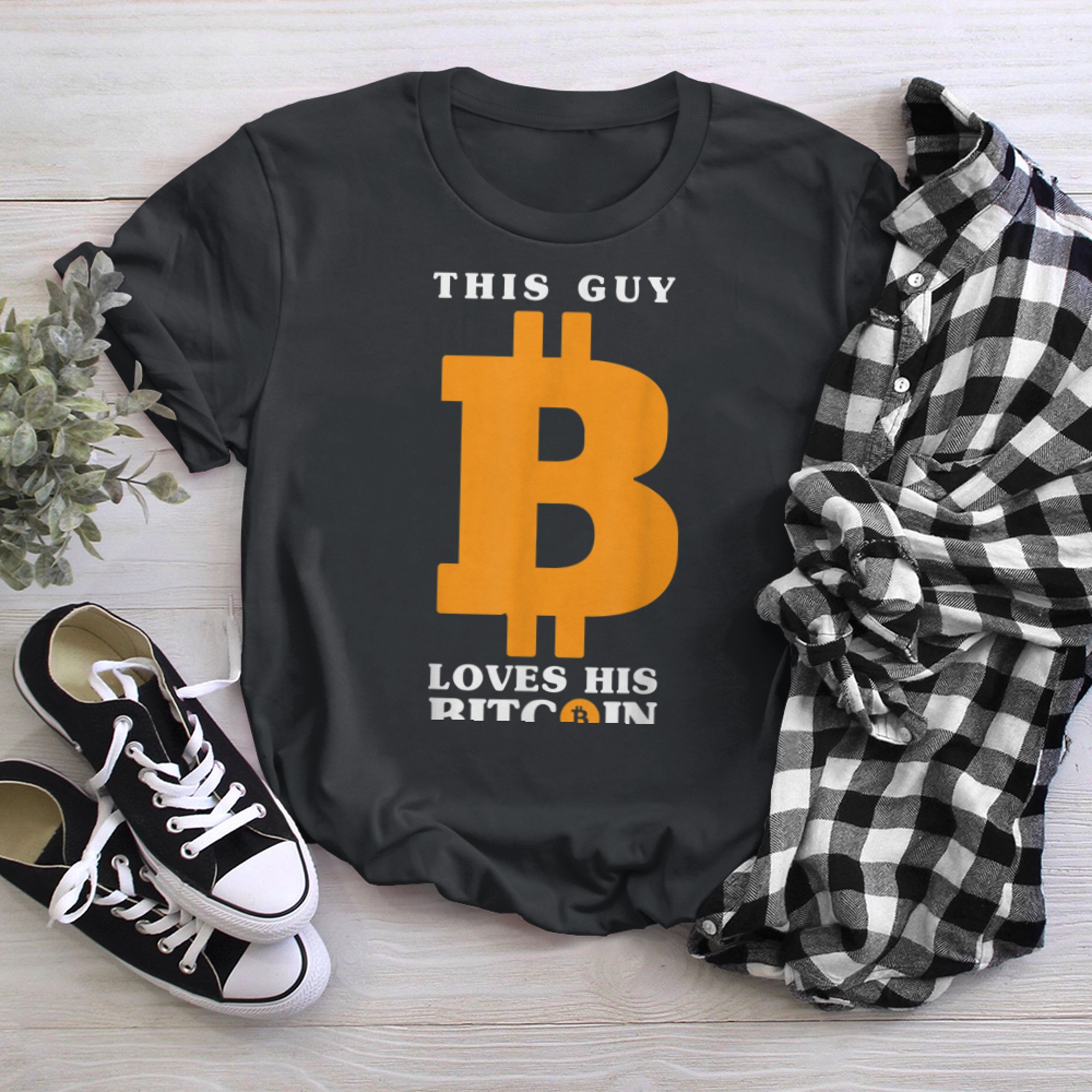 This Guy Loves His Bitcoin Funny Crypto Trader t-shirt black