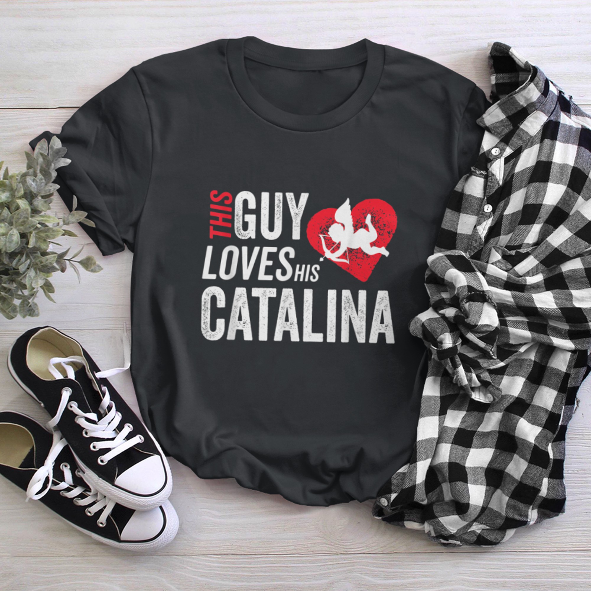 This Guy Loves His Catalina Valentine Anniversary Cupid t-shirt black