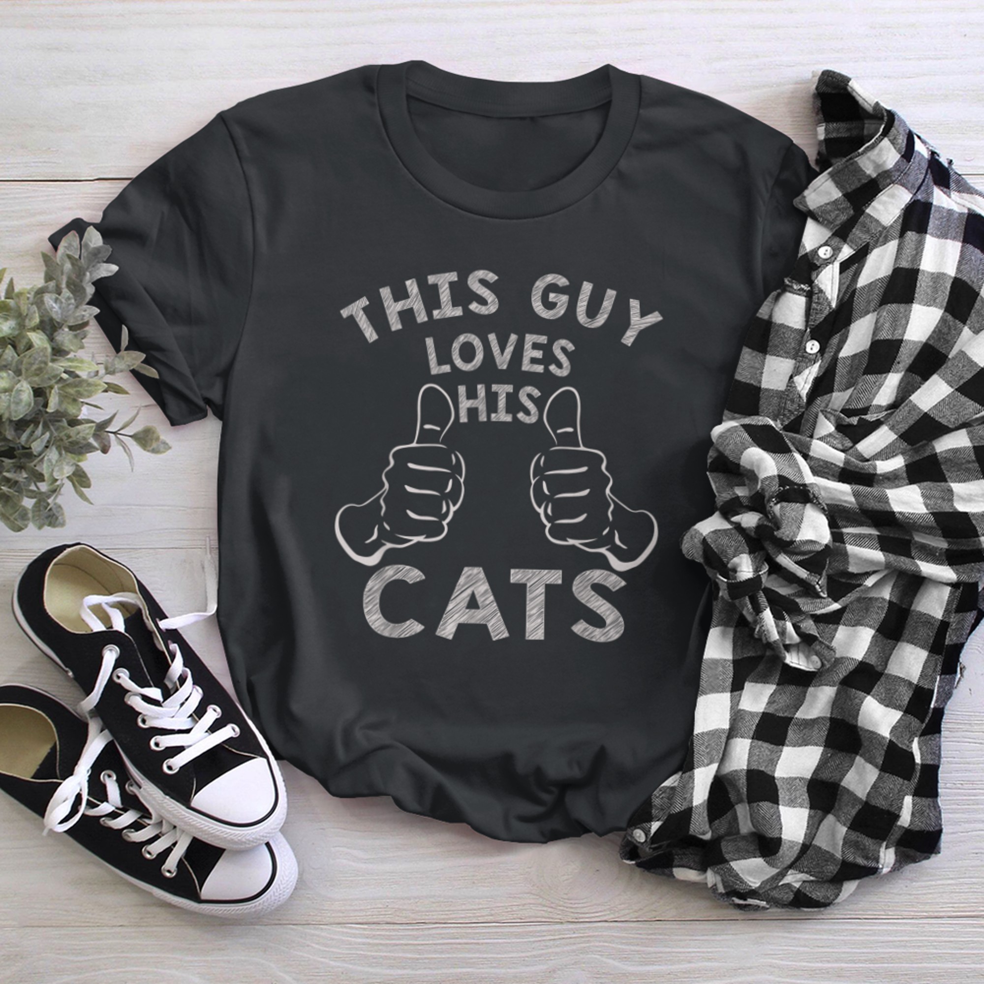 This Guy Loves His Cats Funny Cat Lover (1) t-shirt black