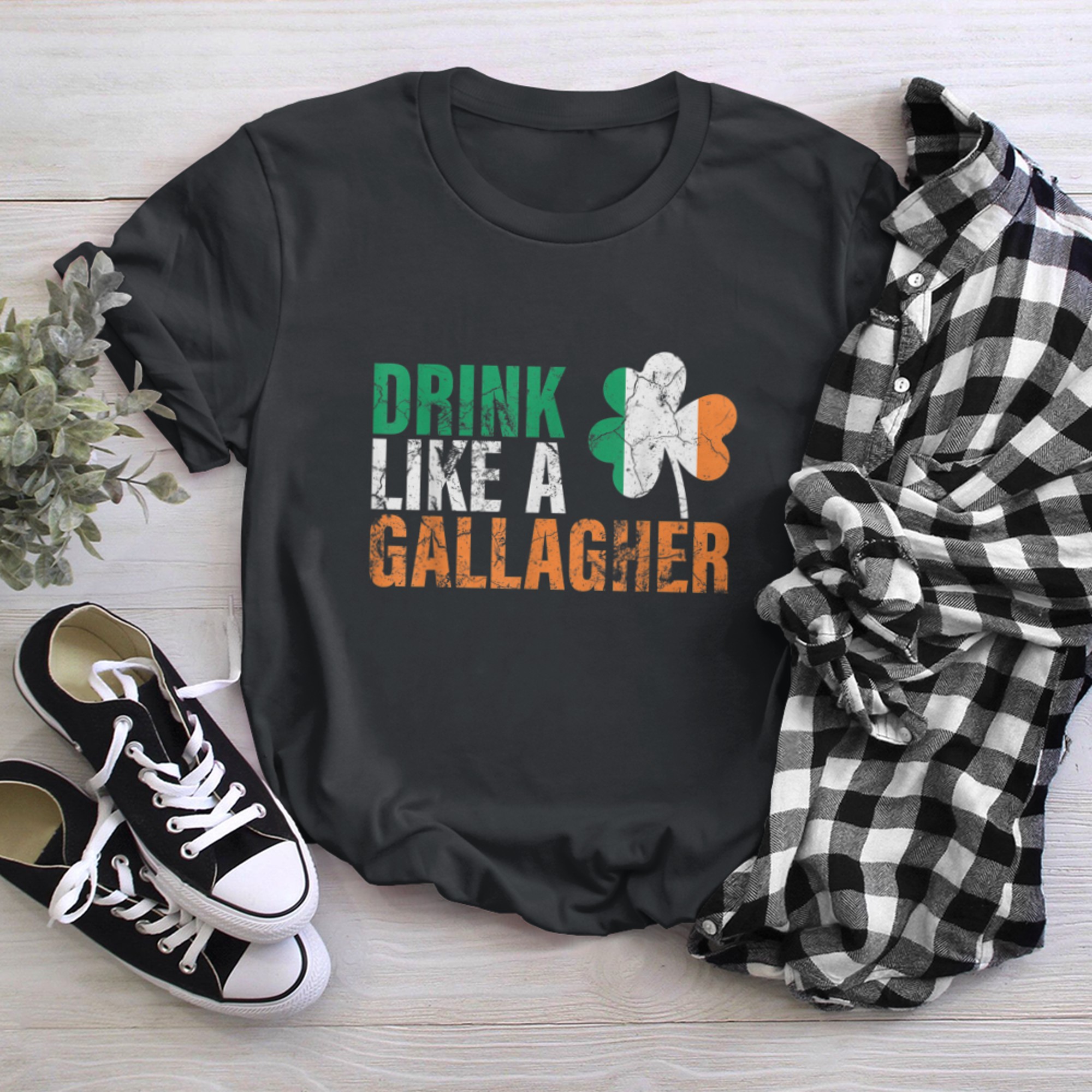 Drink Like A Gallagher Drink St Patricks Day Women Men t-shirt black