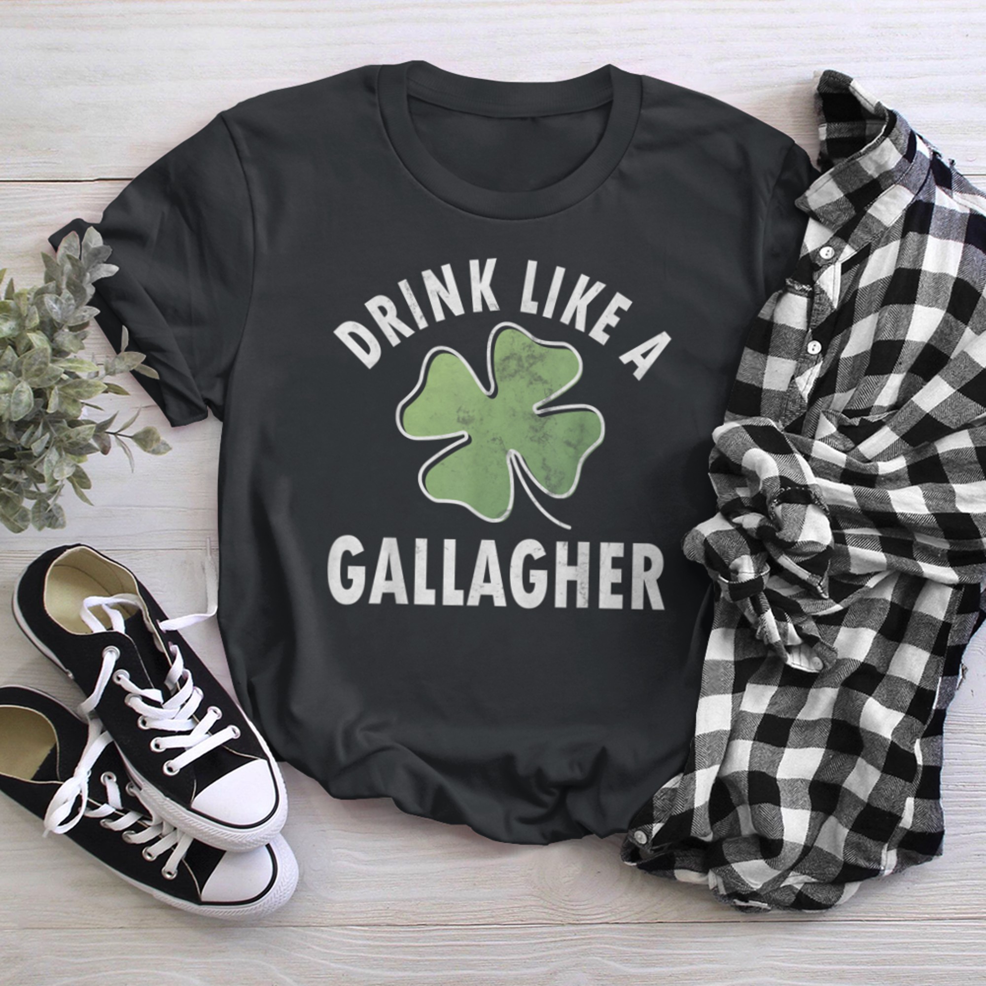 Drink Like A Gallagher Shirt Funny Saint Patricks Day t-shirt black