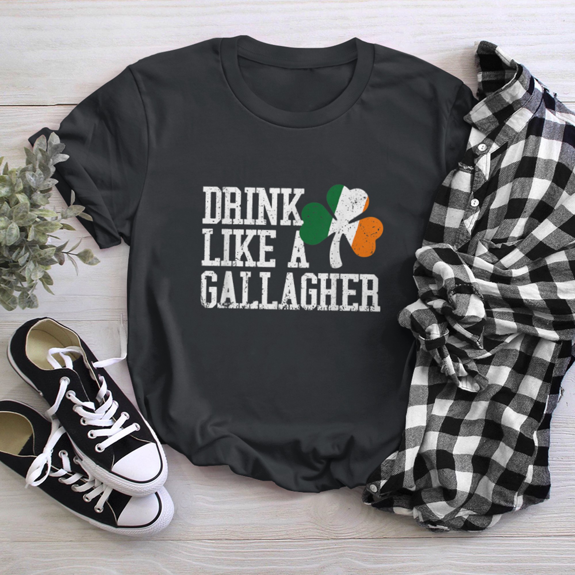 Drink Like A Gallagher Shirt St Patricks Day Beer t-shirt black