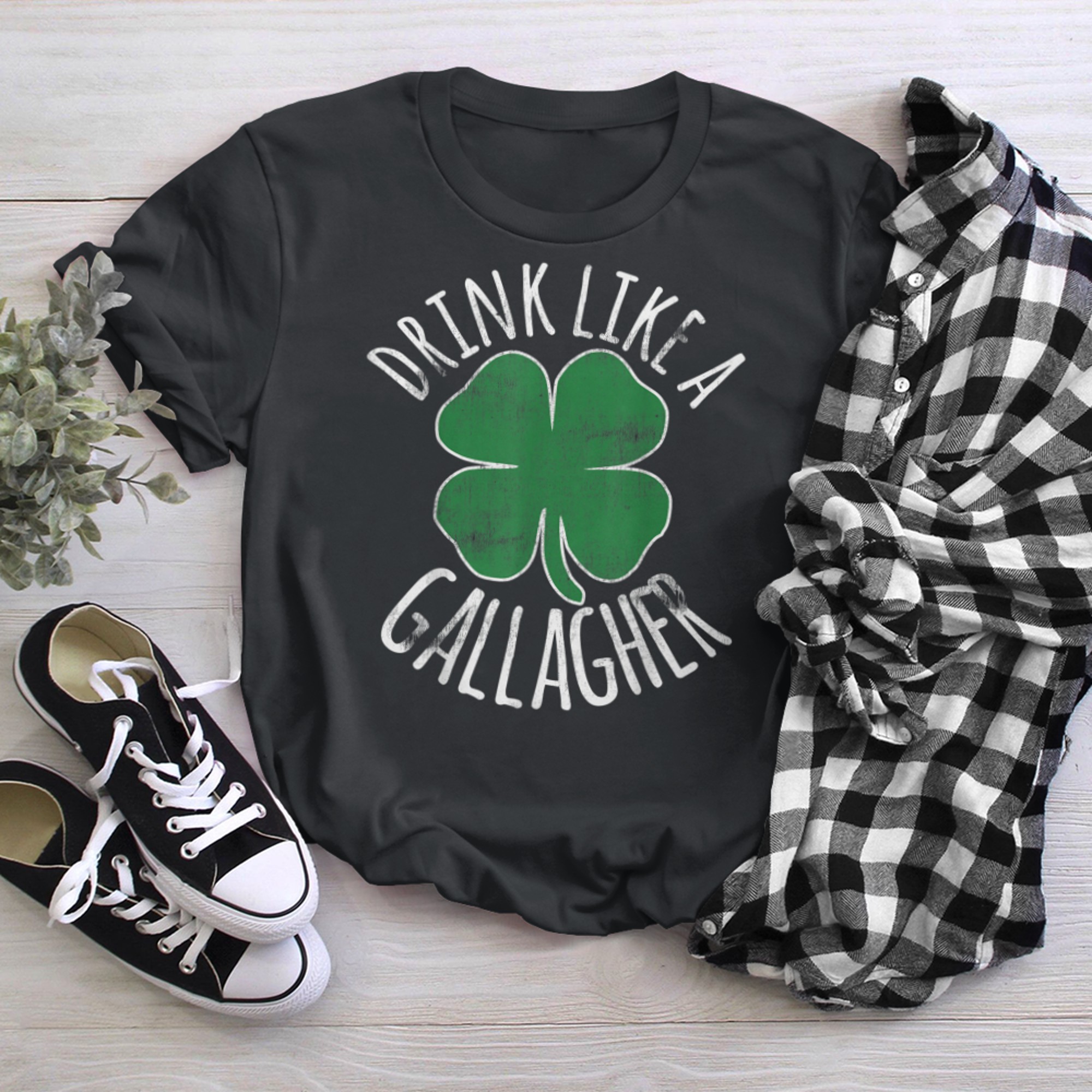 Drink Like A Gallagher St. Patrick's Day Beer Drunk (1) t-shirt black