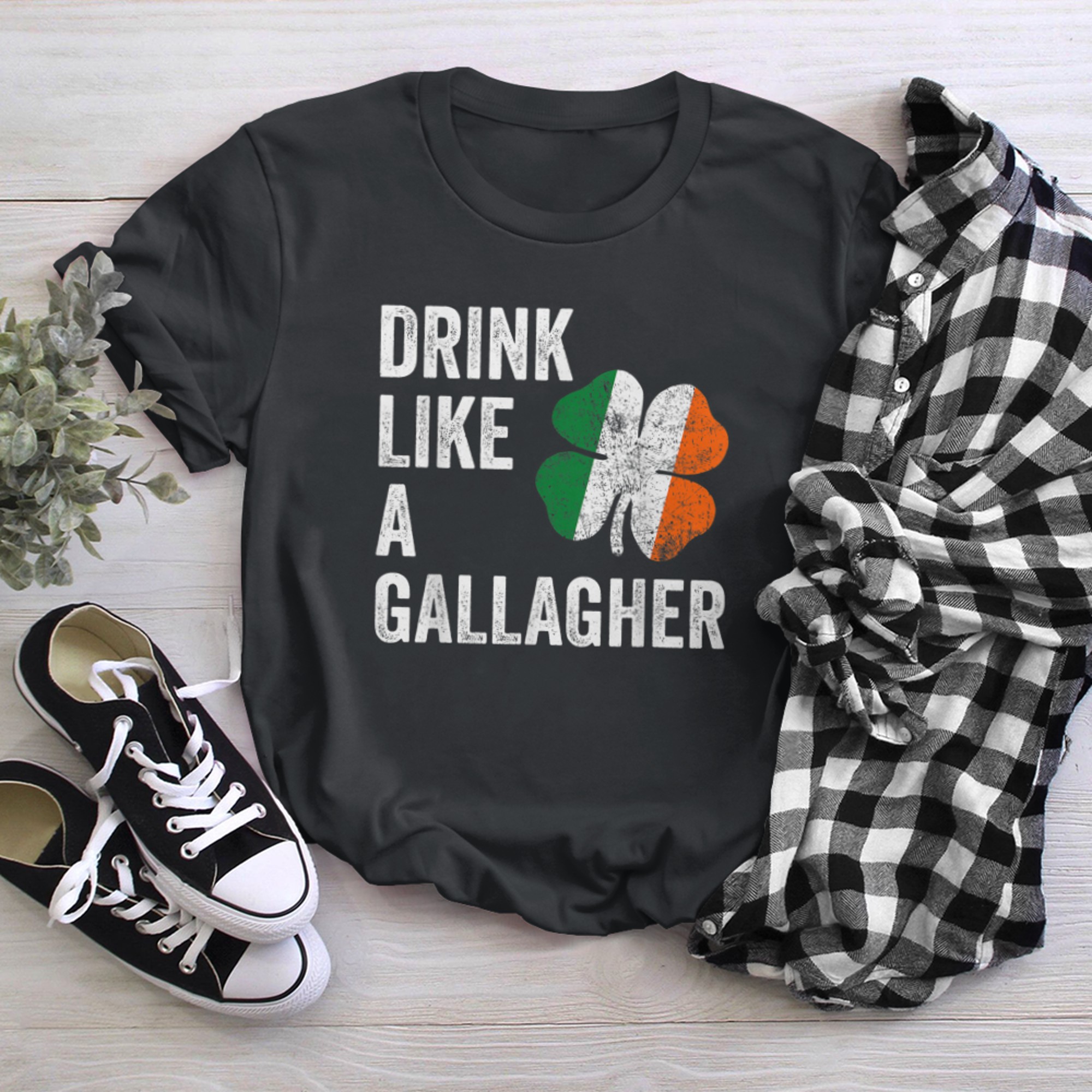 Drink Like a Gallagher St Patricks Day Beer Shirt Drinking t-shirt black