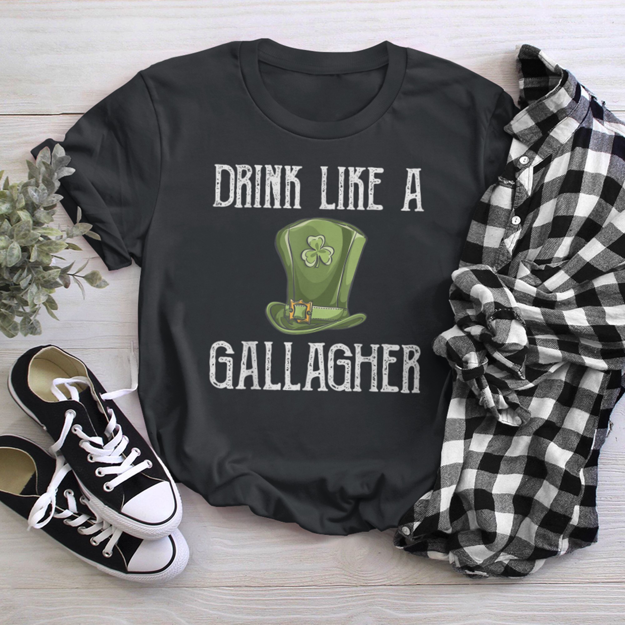 Drink Like A Gallagher St. Patrick's Day Holiday t-shirt black