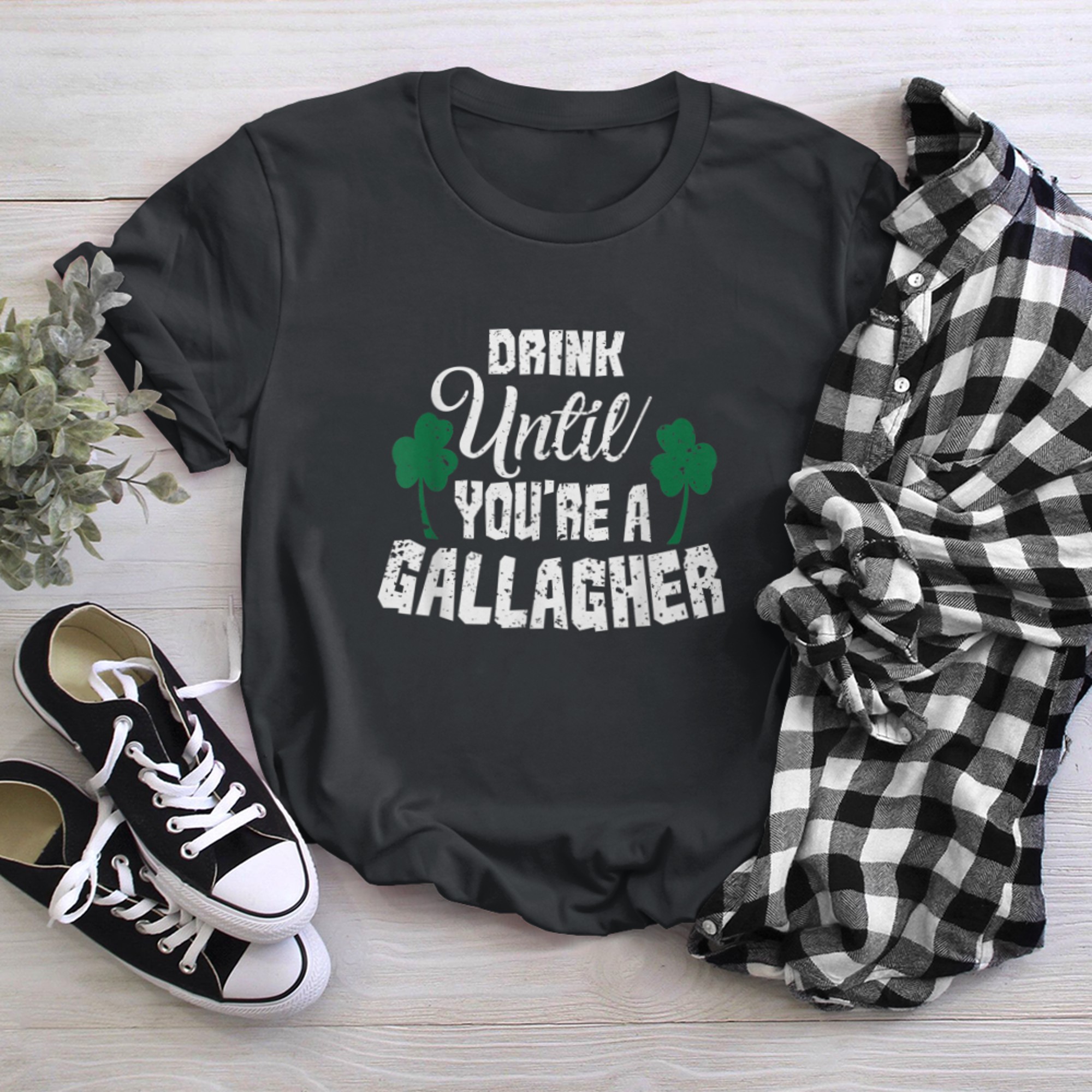 Drink Like A Gallagher T-Shirt Saint Patricks Day Shirt (3) t-shirt black