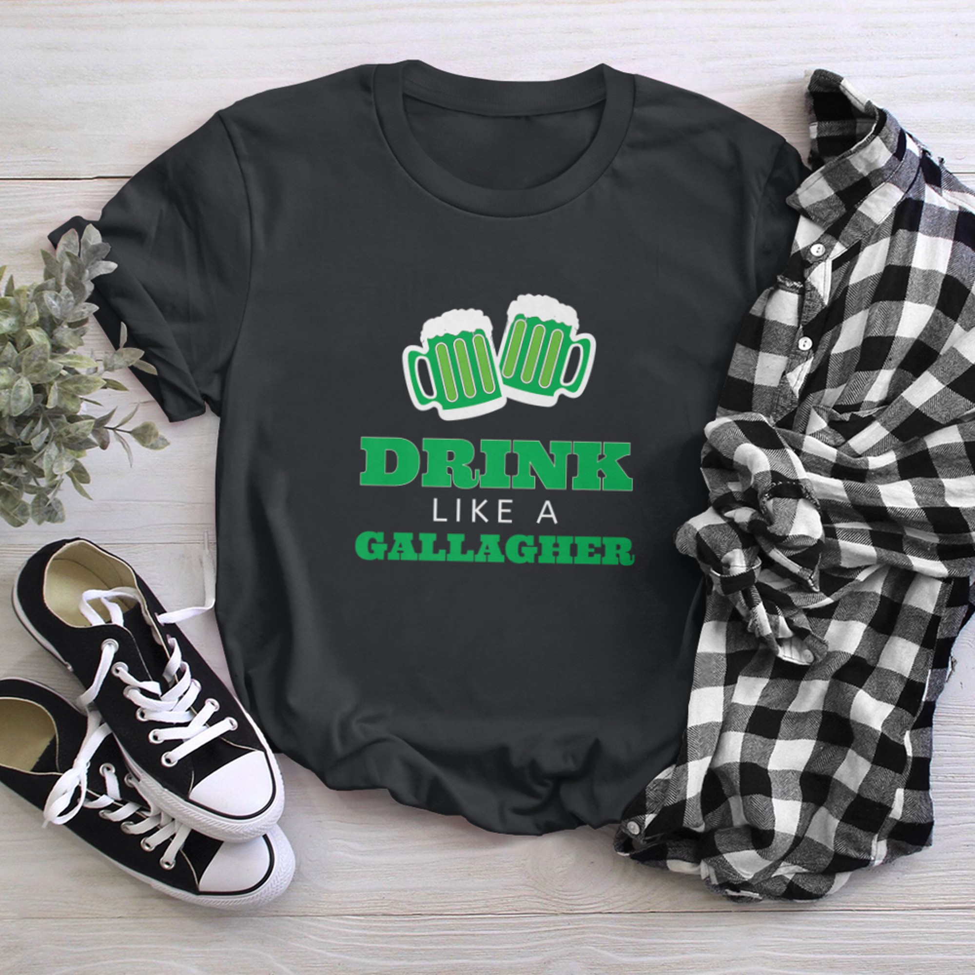 Drink Like a Gallagher T-Shirt Saint Patrick's Day Tee t-shirt black