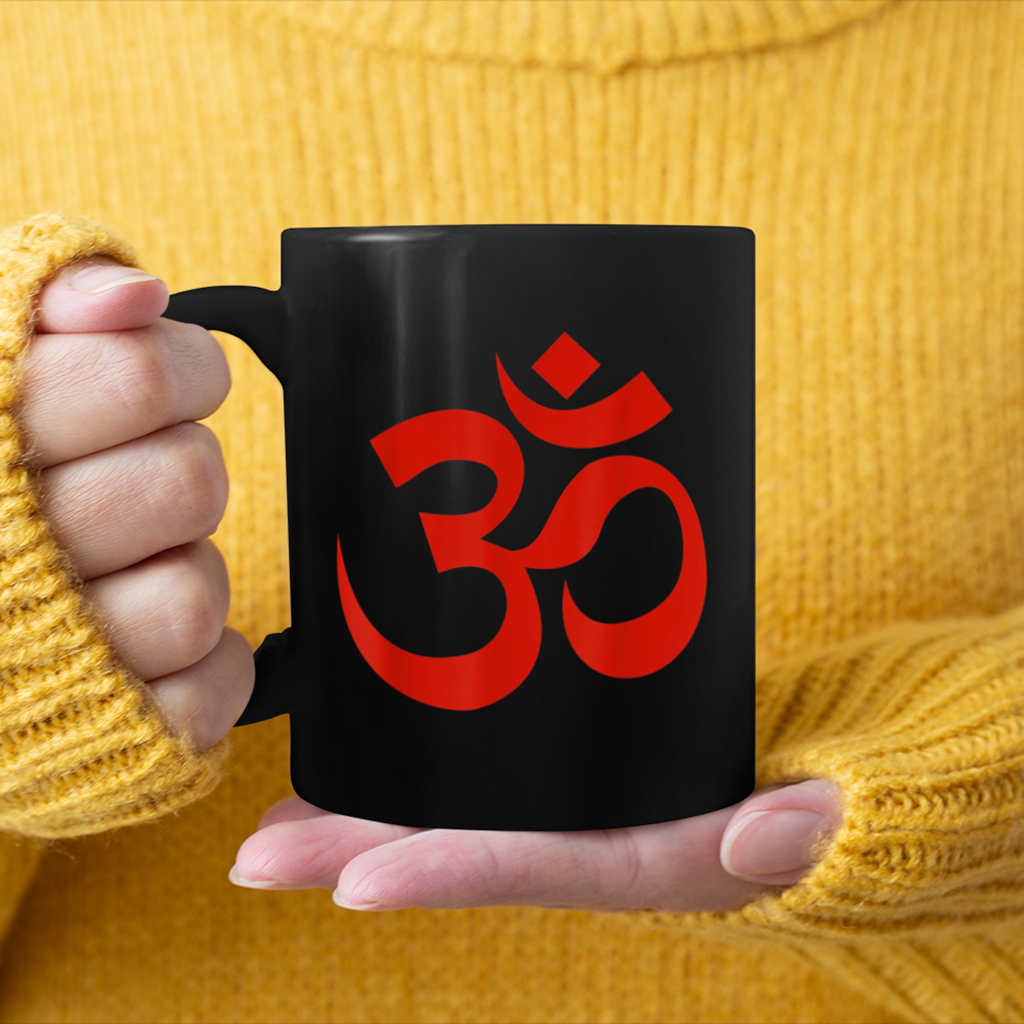 Ancient Sanskrit Aum Om Symbol Yoga Meditation Spiritual mug black