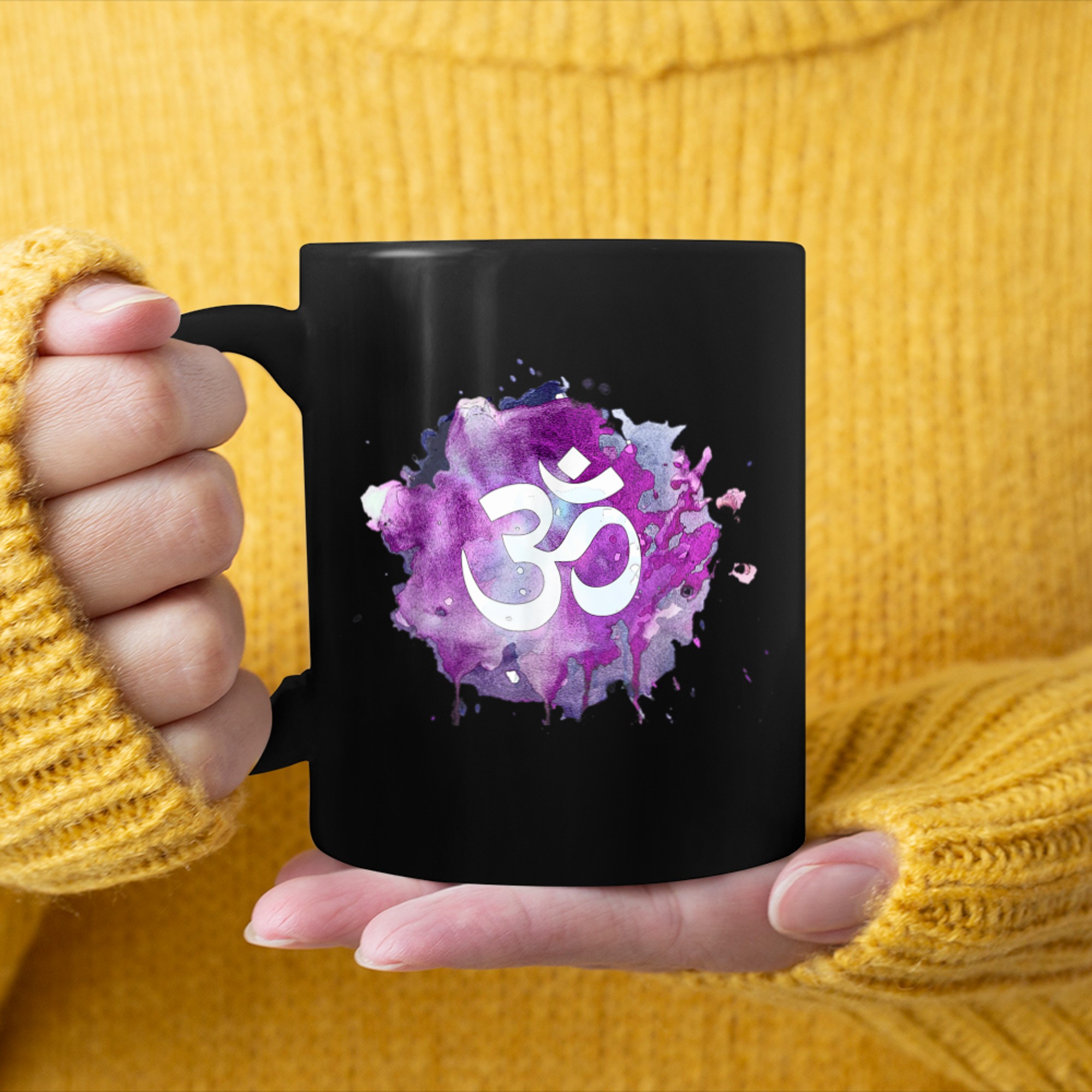 Breathe Yoga Om Symbol (12) mug black