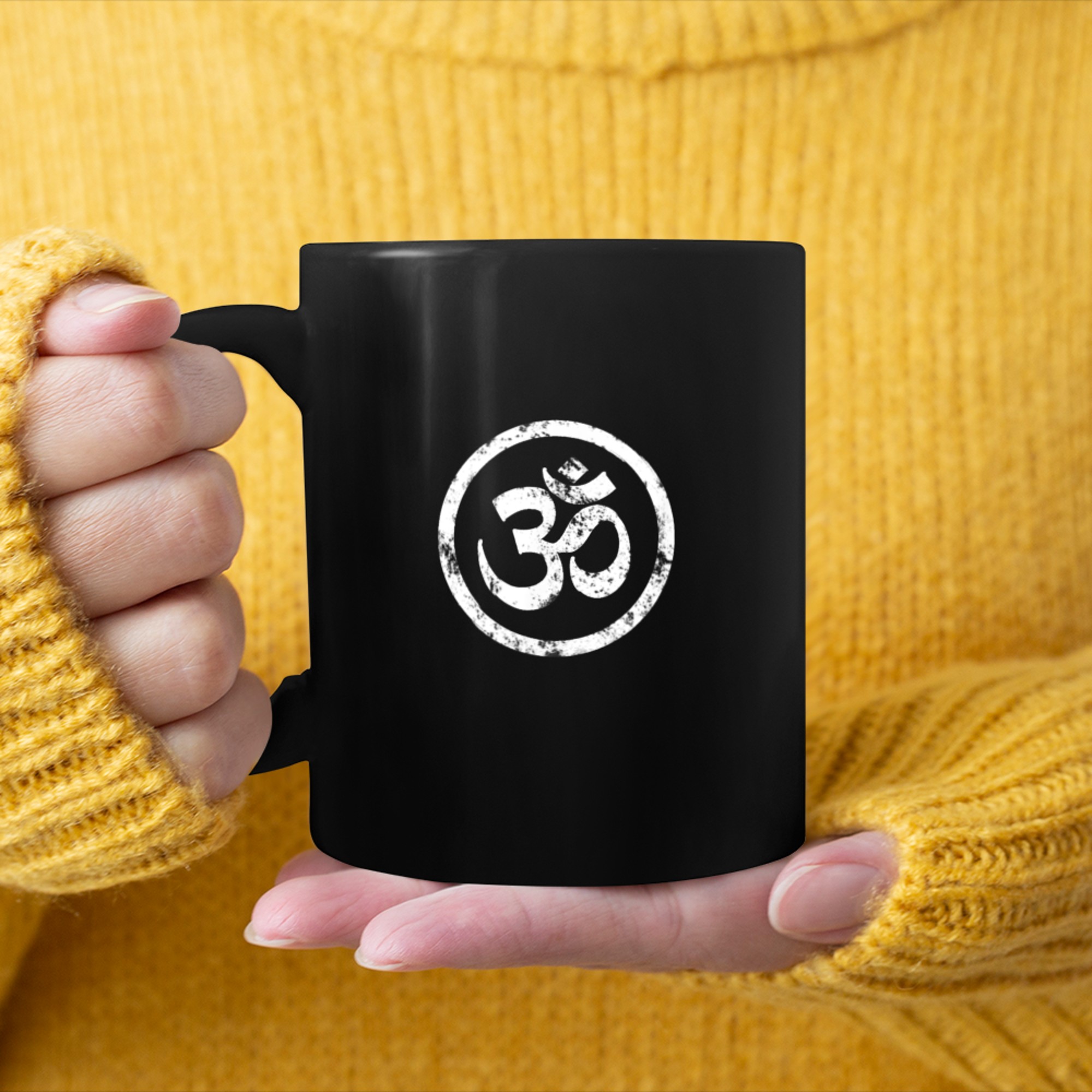 Buddhist Symbol Om Cool Buddhism Yoga Tao Zen Men Women (1) mug black