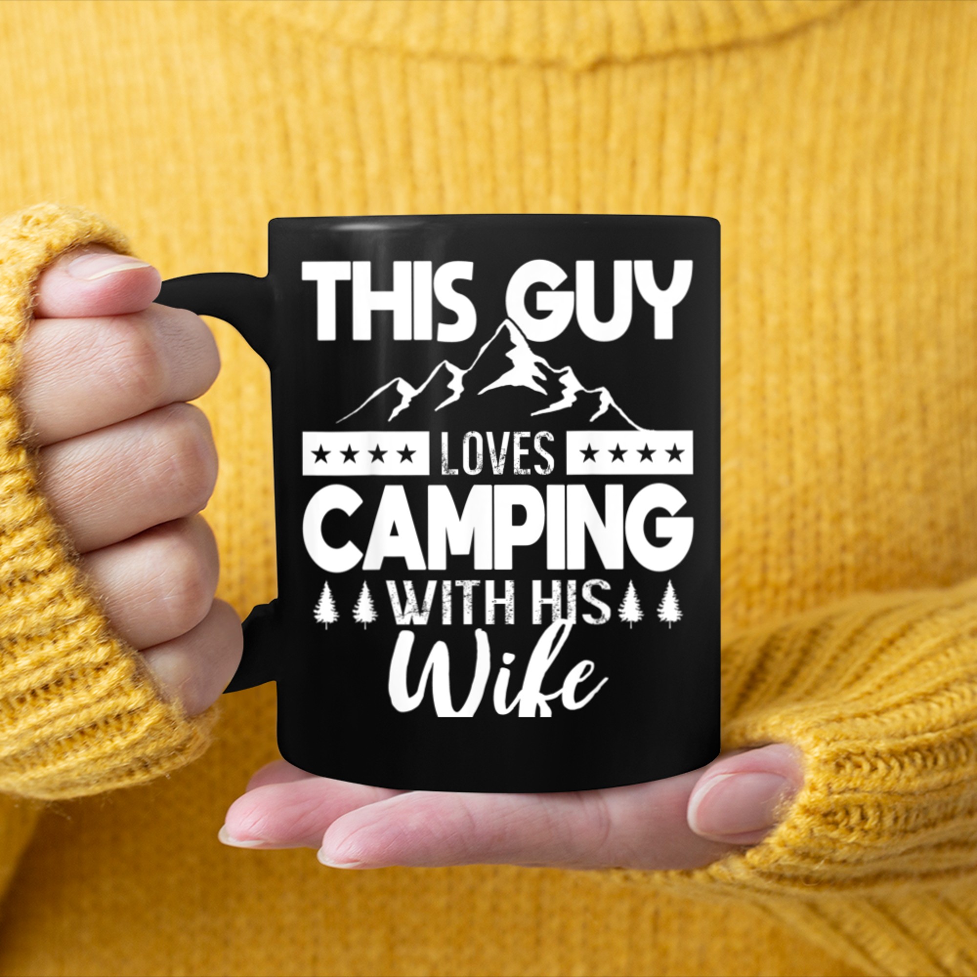 Camping Shirt This Guy Loves Camping With His Wife (3) mug black