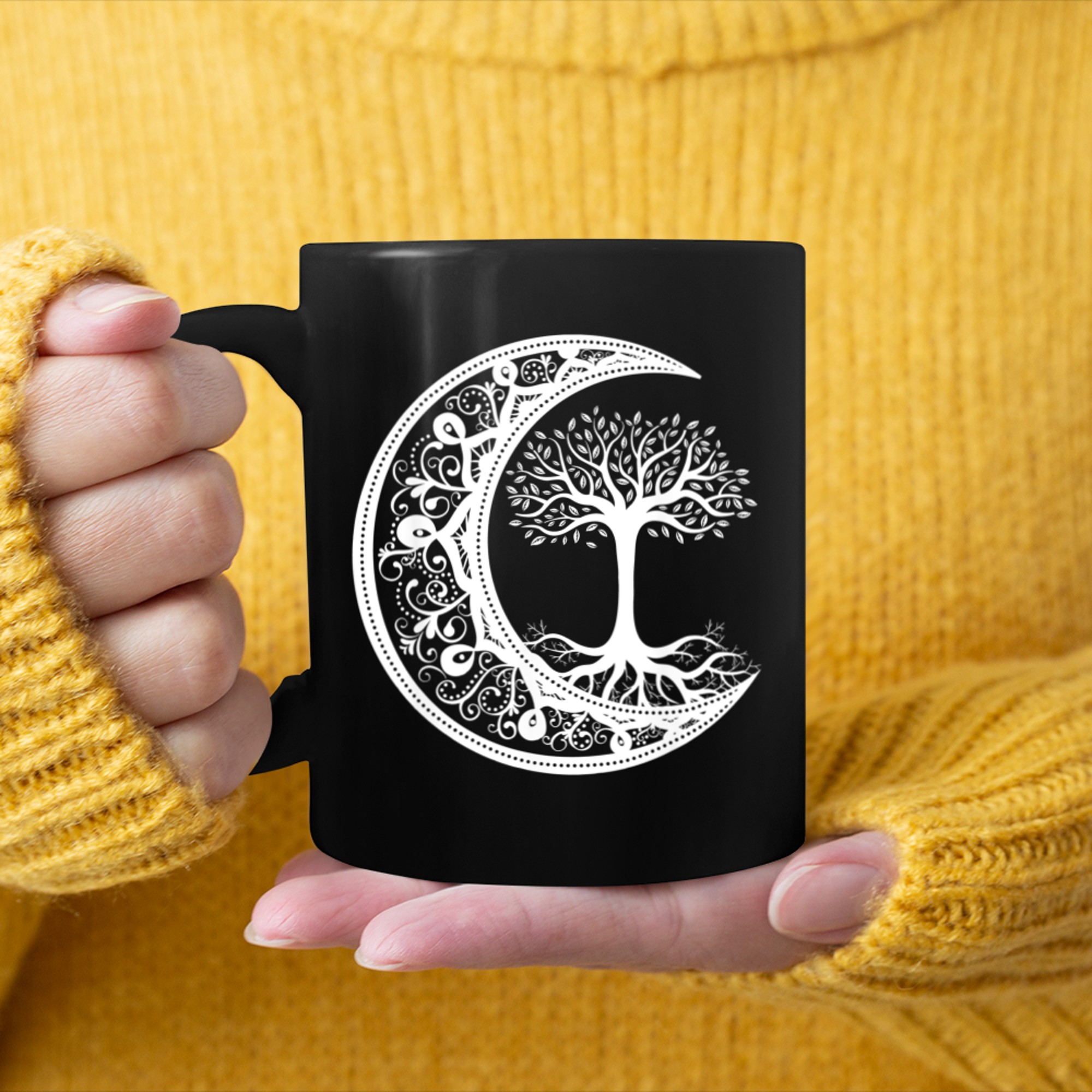 Chakra Tree Of Life Mandala Zen Yoga Om Symbol Buddhism (20) mug black