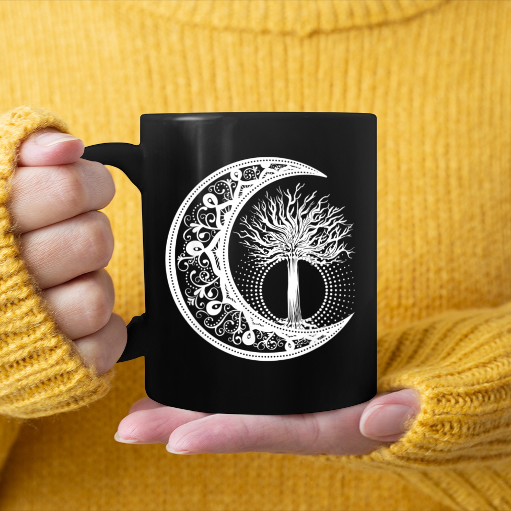 Chakra Tree Of Life Mandala Zen Yoga Om Symbol Buddhism (29) mug black