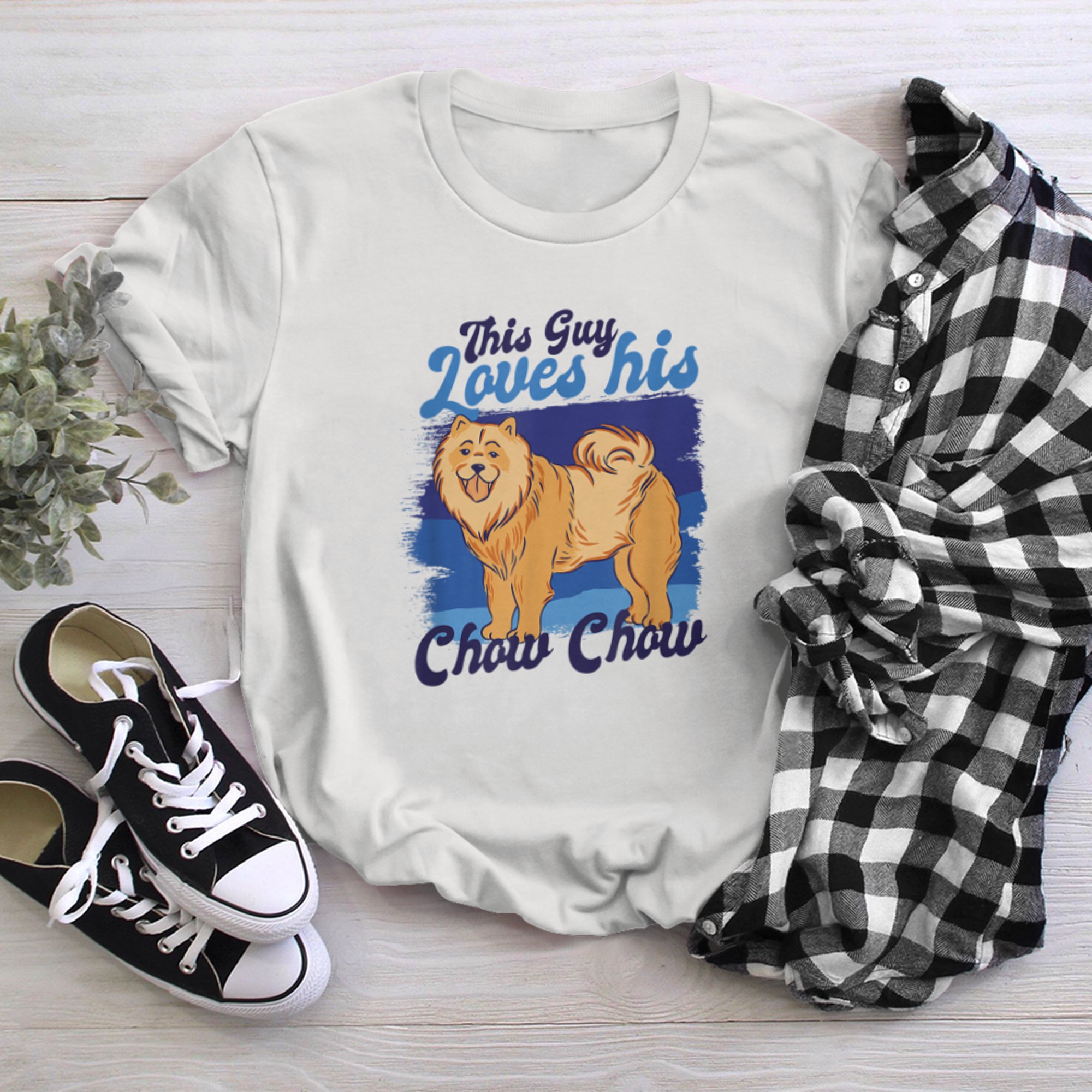 Chow Chow Dog Lover This Guy Loves His Chow Chow Mens t-shirt white