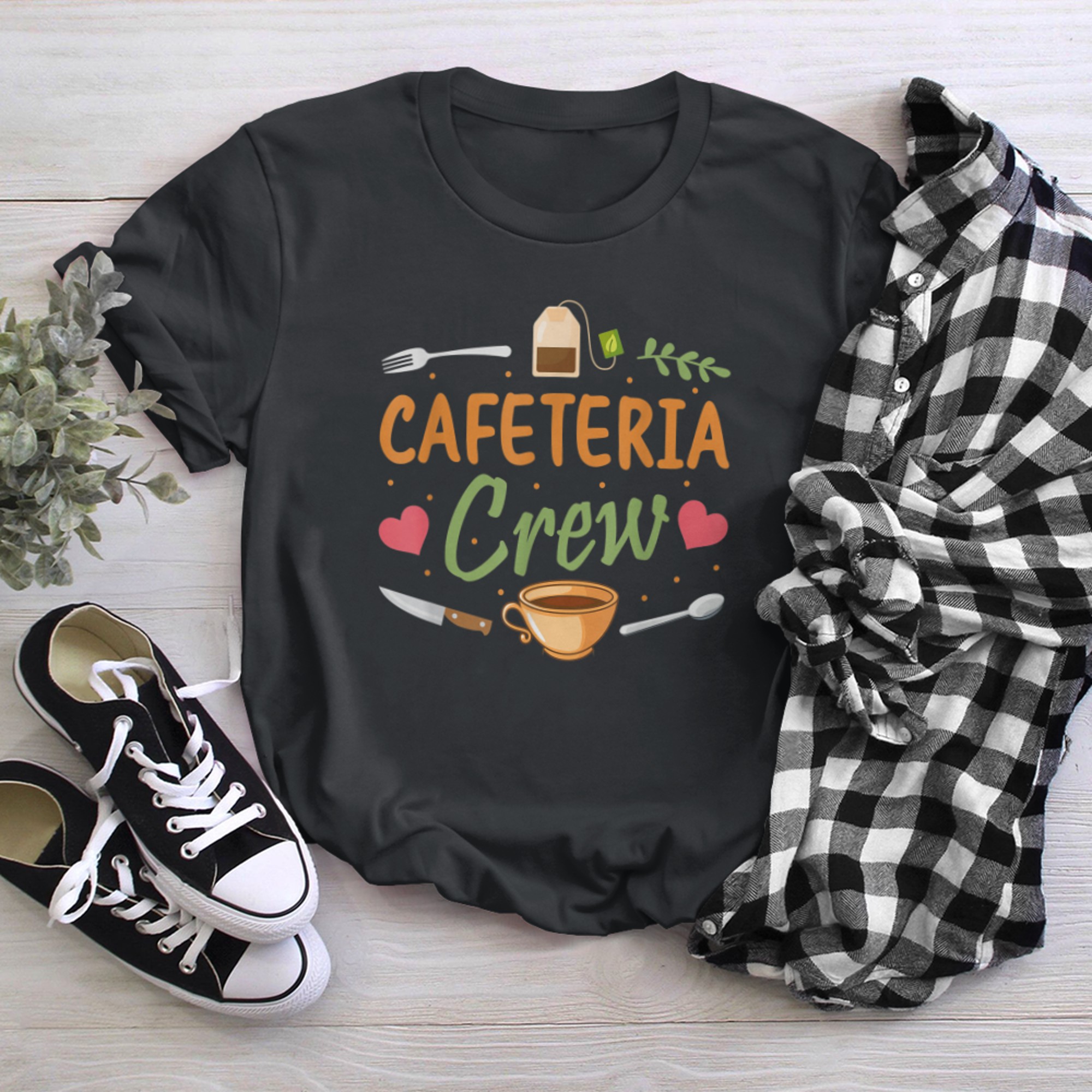 Funny Cafeteria Crew School Lunch Lady Squad Food Service (2) t-shirt black