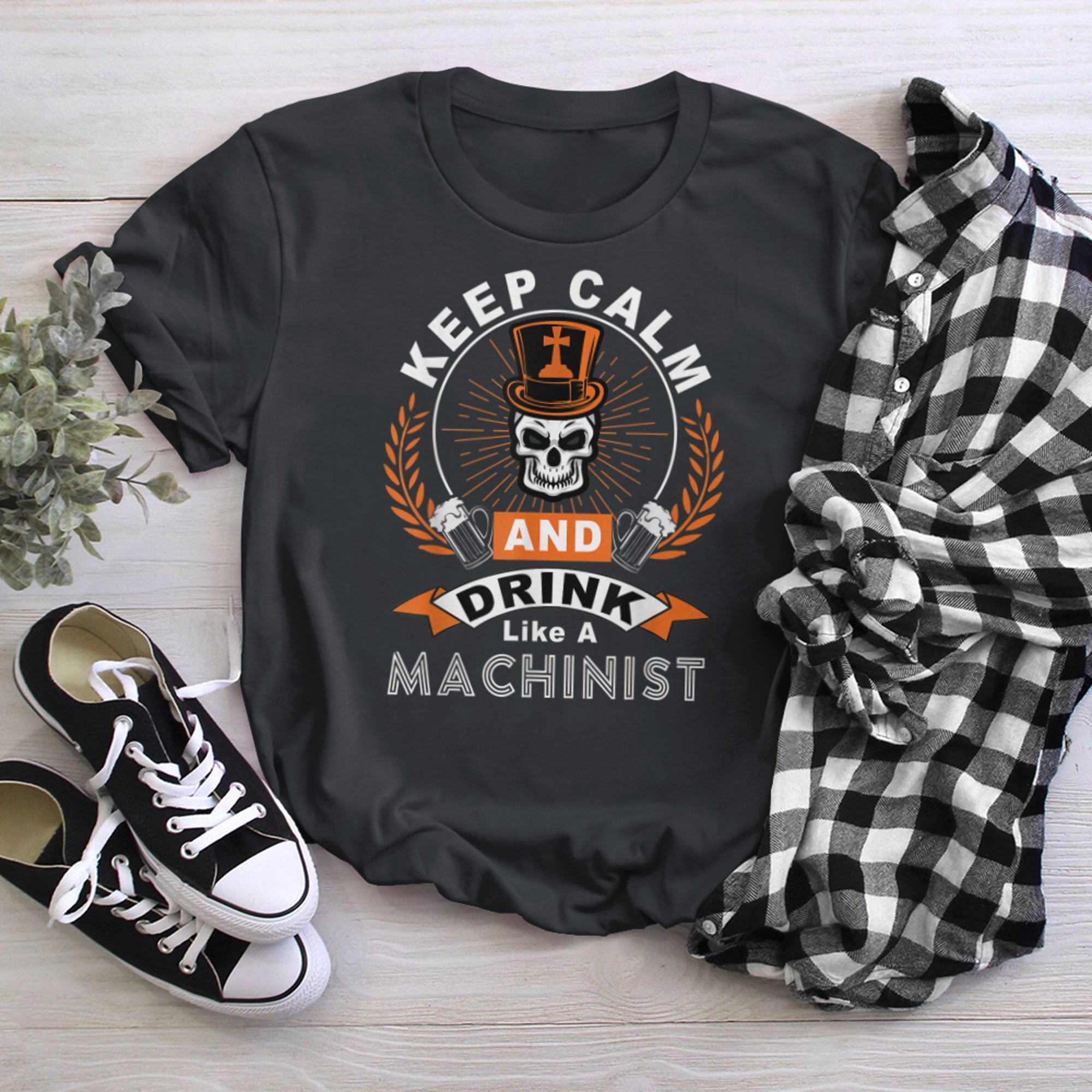 Halloween Keep calm and Drink like a MACHINIST Shirt t-shirt black