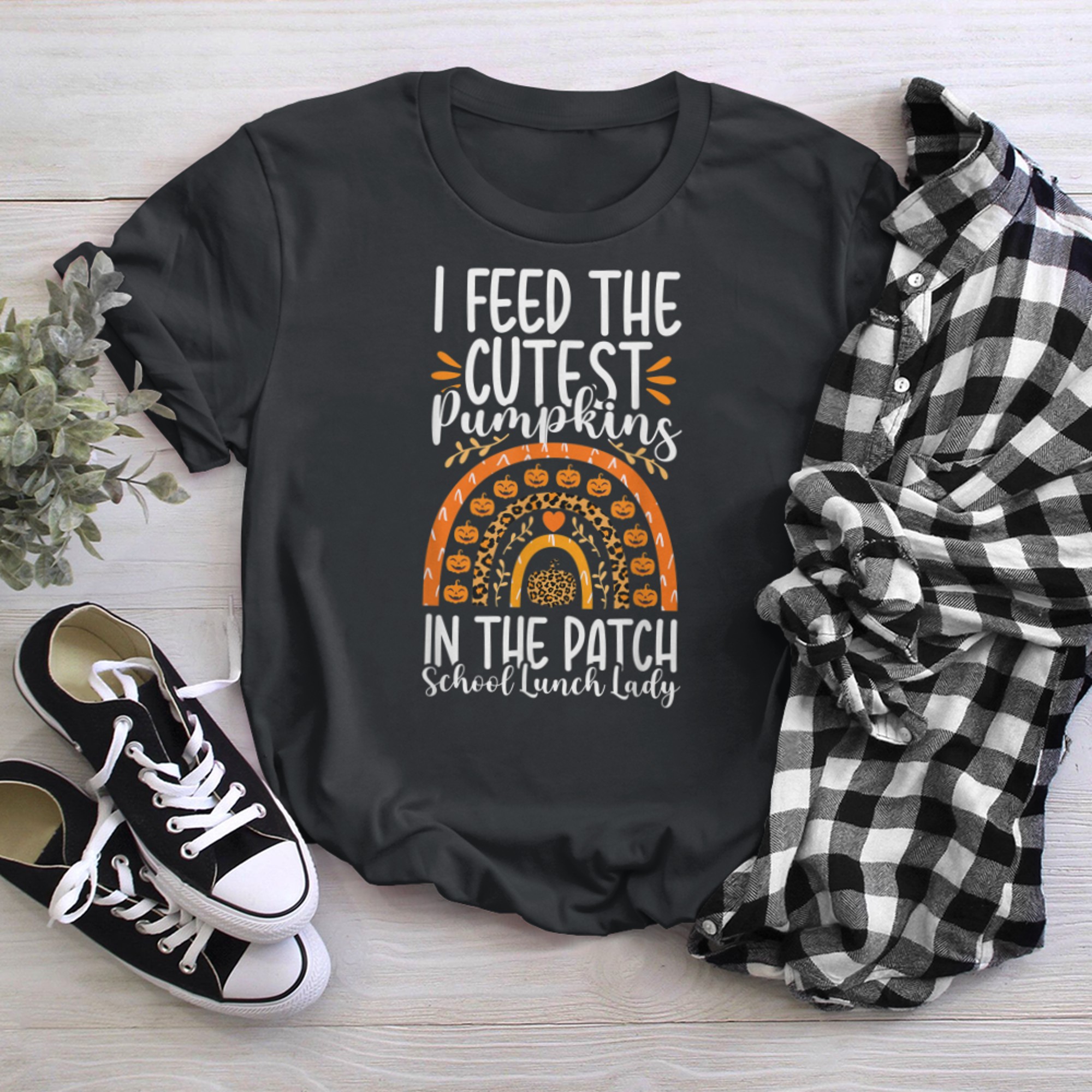 I feed the Cutest Pumpkins School Lunch Lady Cafeteria Crew t-shirt black