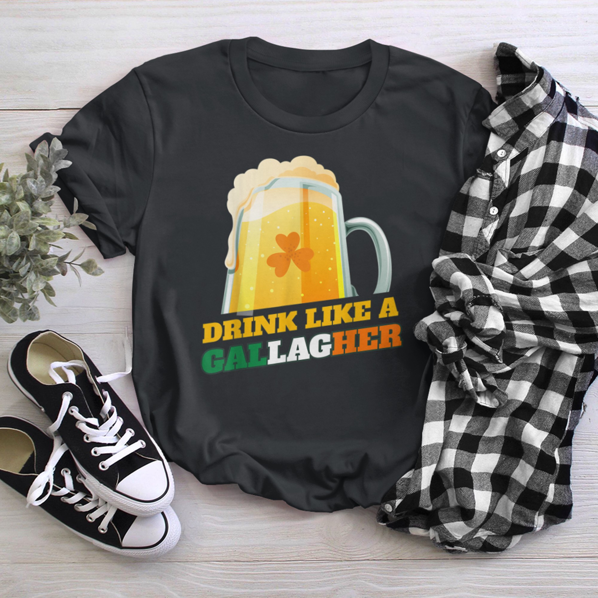 Irish St Patricks Day Drink Like A Gallagher t-shirt black