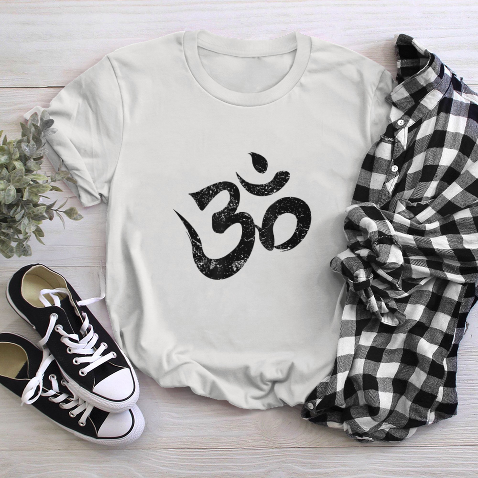 Meditation Shirt Orange Tee Spiritual Indian Yoga Symbol Om t-shirt white