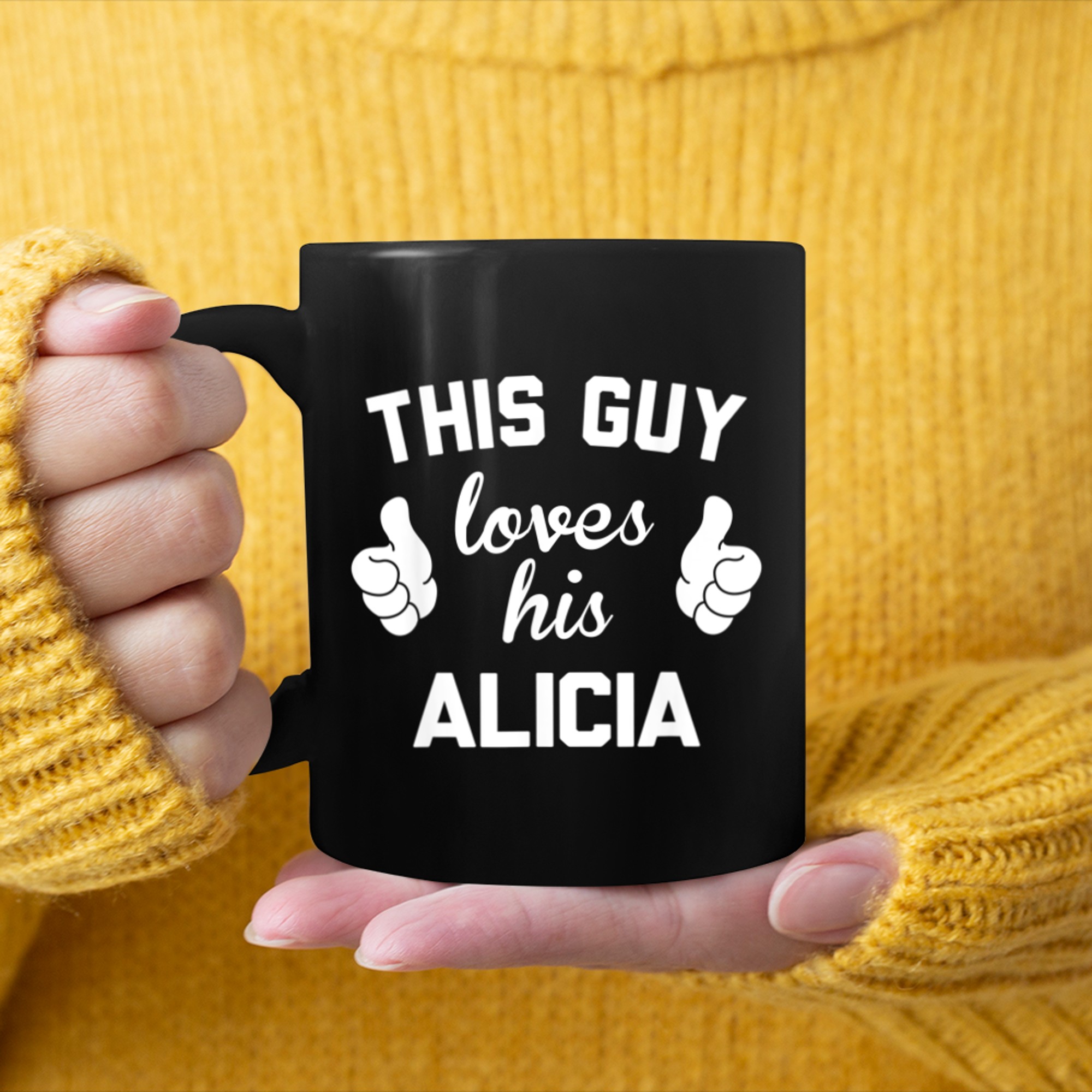 Mens this guy loves his alicia mug black