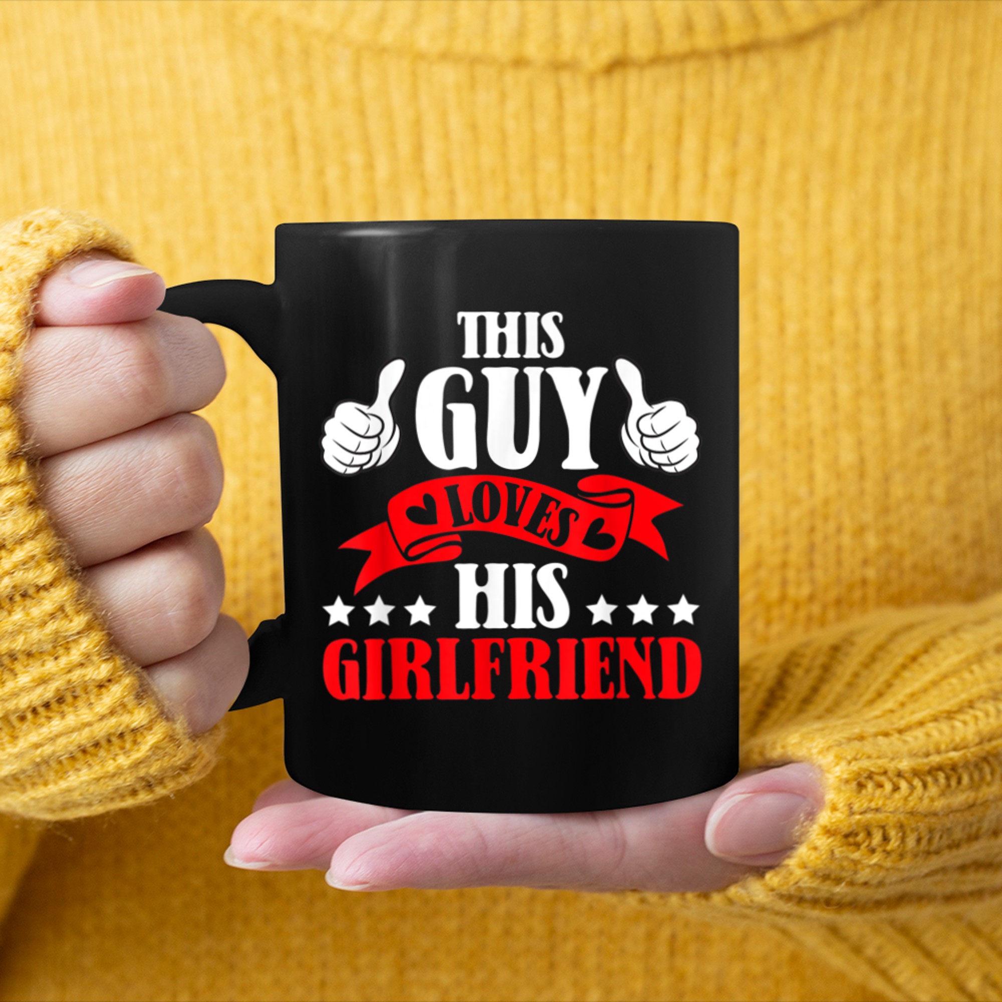 Mens This Guy Loves His Girlfriend - Funny Couple mug black