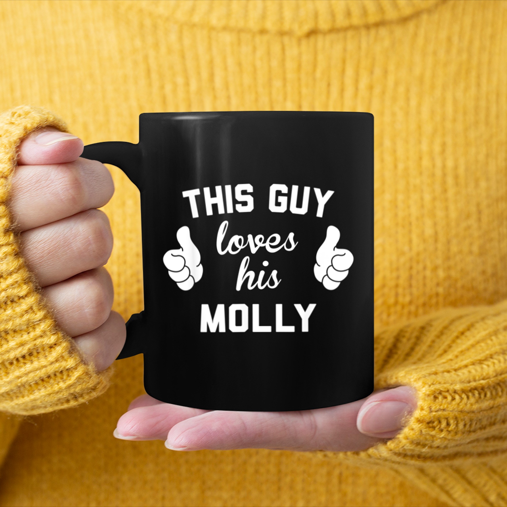 Mens this guy loves his Molly mug black