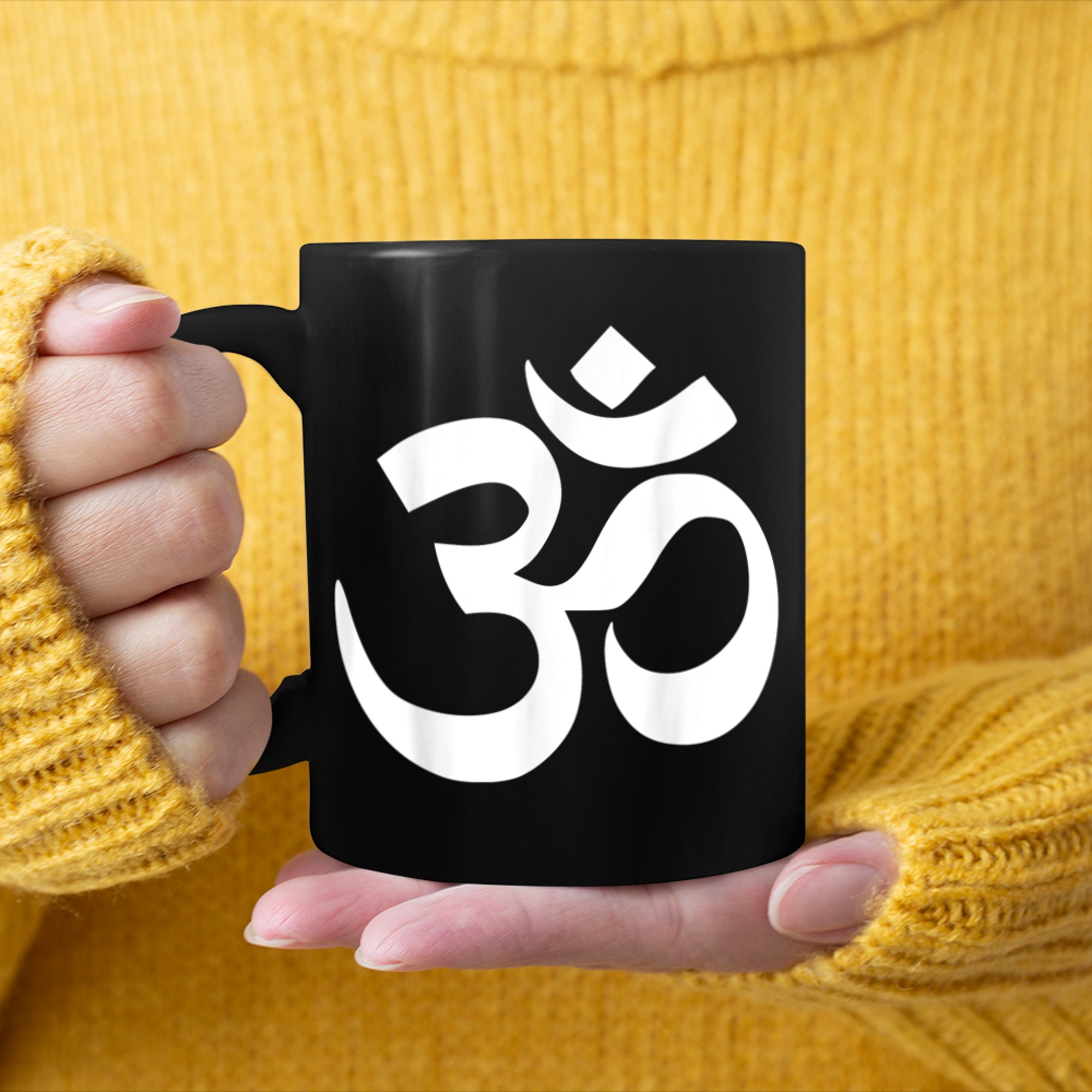 Om Mantra Symbol Namaste Yoga Zen Buddhism Buddha Buddhist (2) mug black