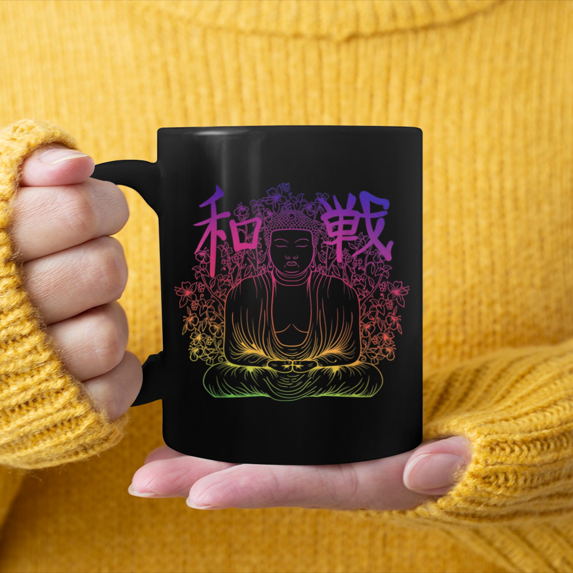 Om Ohm Aum Symbol Spiritual Yoga (26) mug black