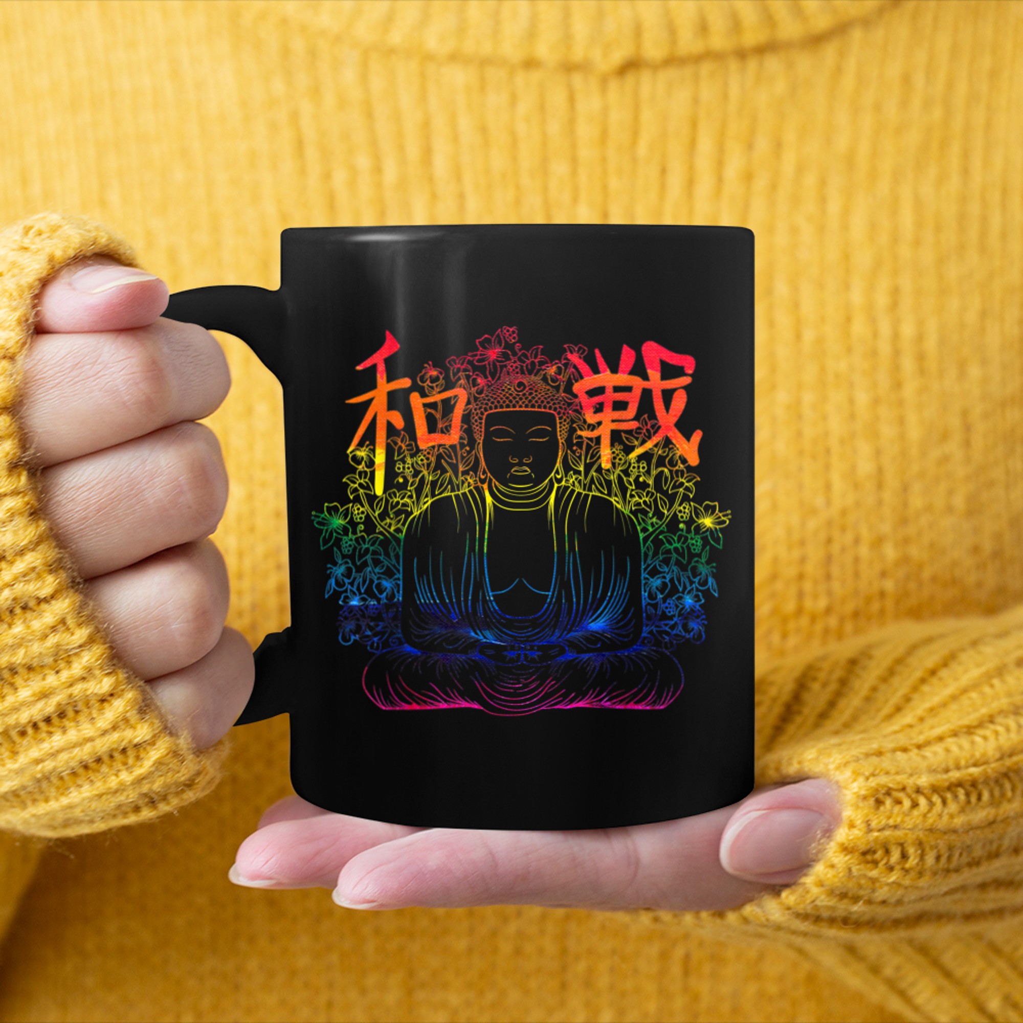 Om Ohm Aum Symbol Spiritual Yoga (34) mug black