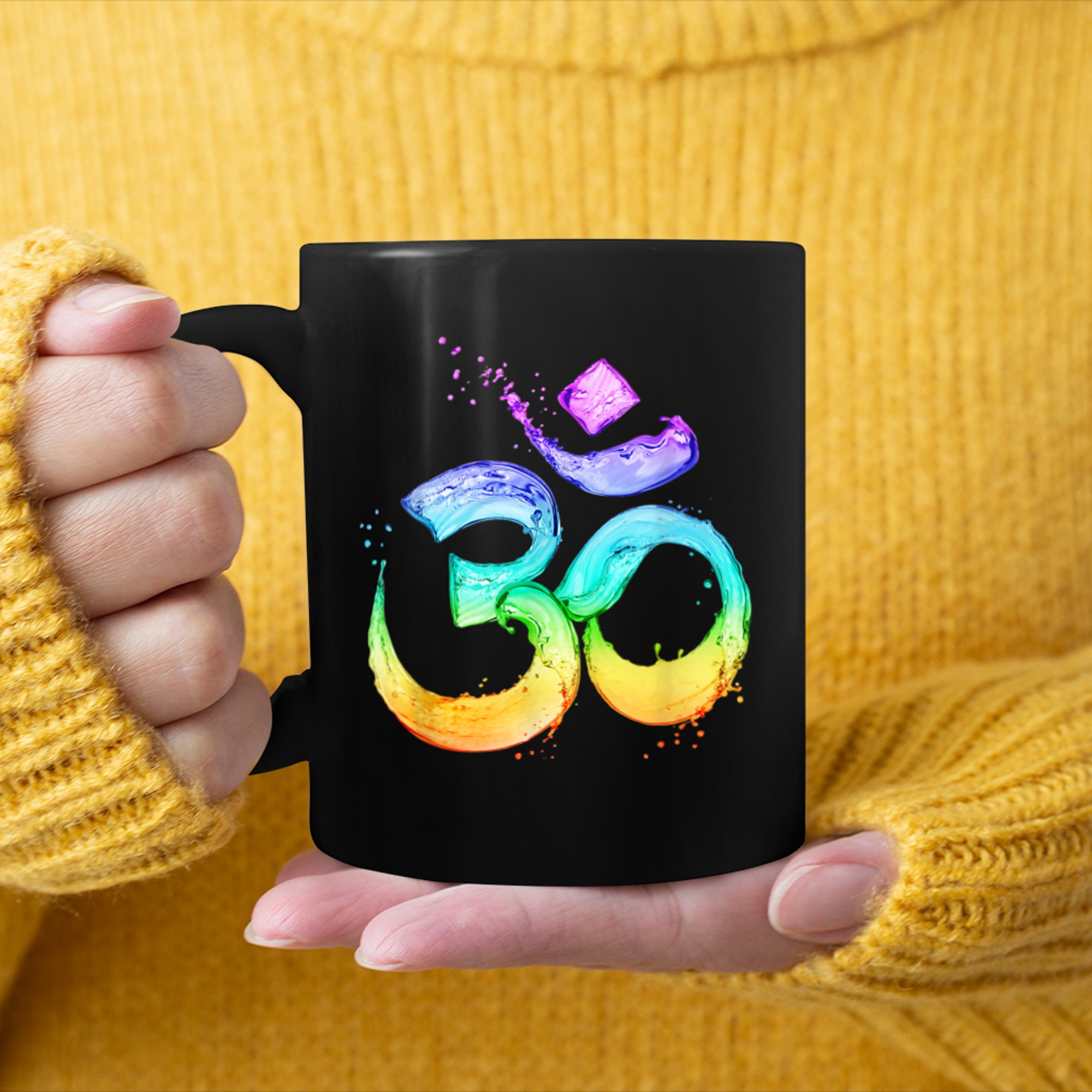 OM Symbol - Psy Trance Goa Yoga Meditation Buddhism Buddhist (2) mug black