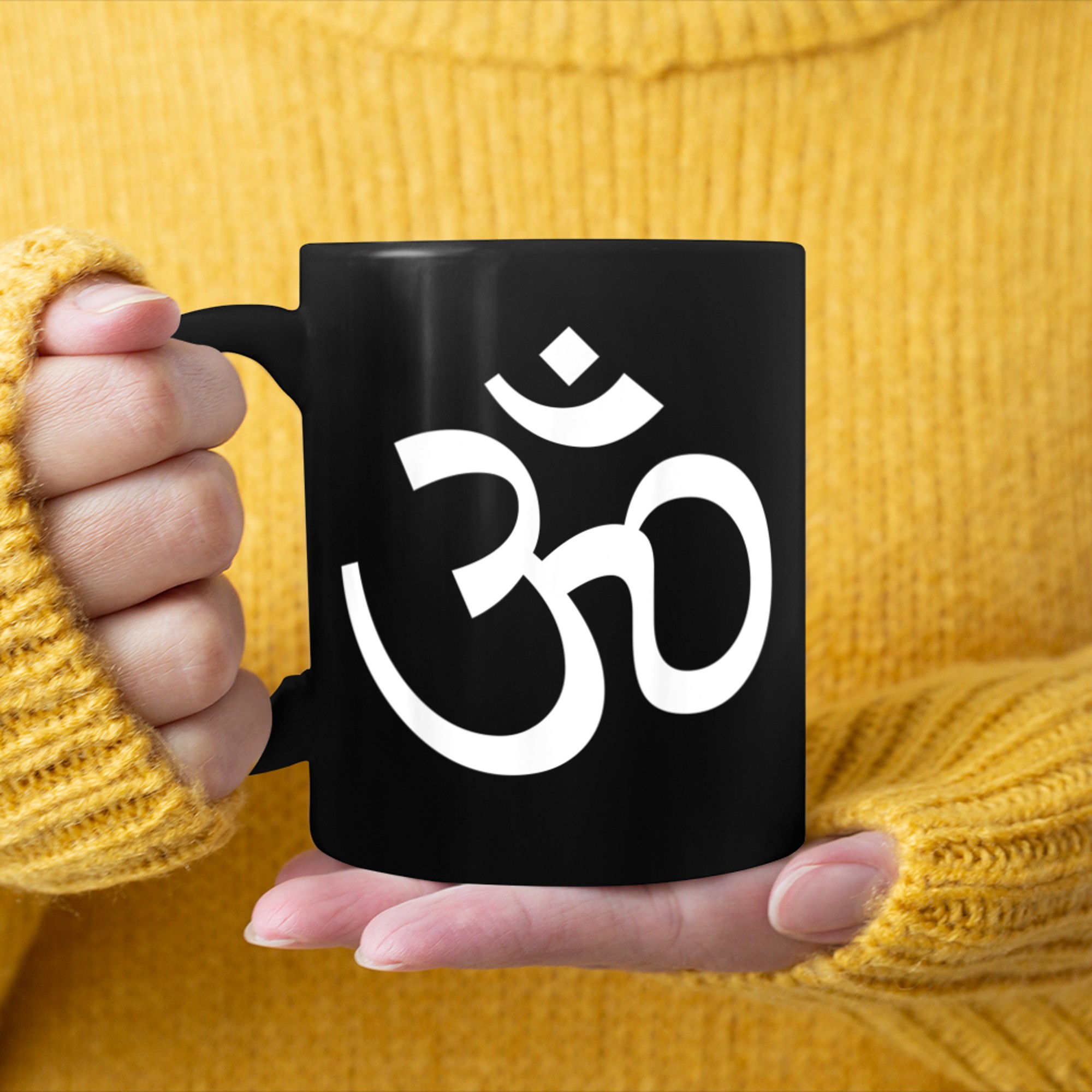 Om Symbol - Spiritual India Hindu Buddha Peace Namaste Yoga mug black