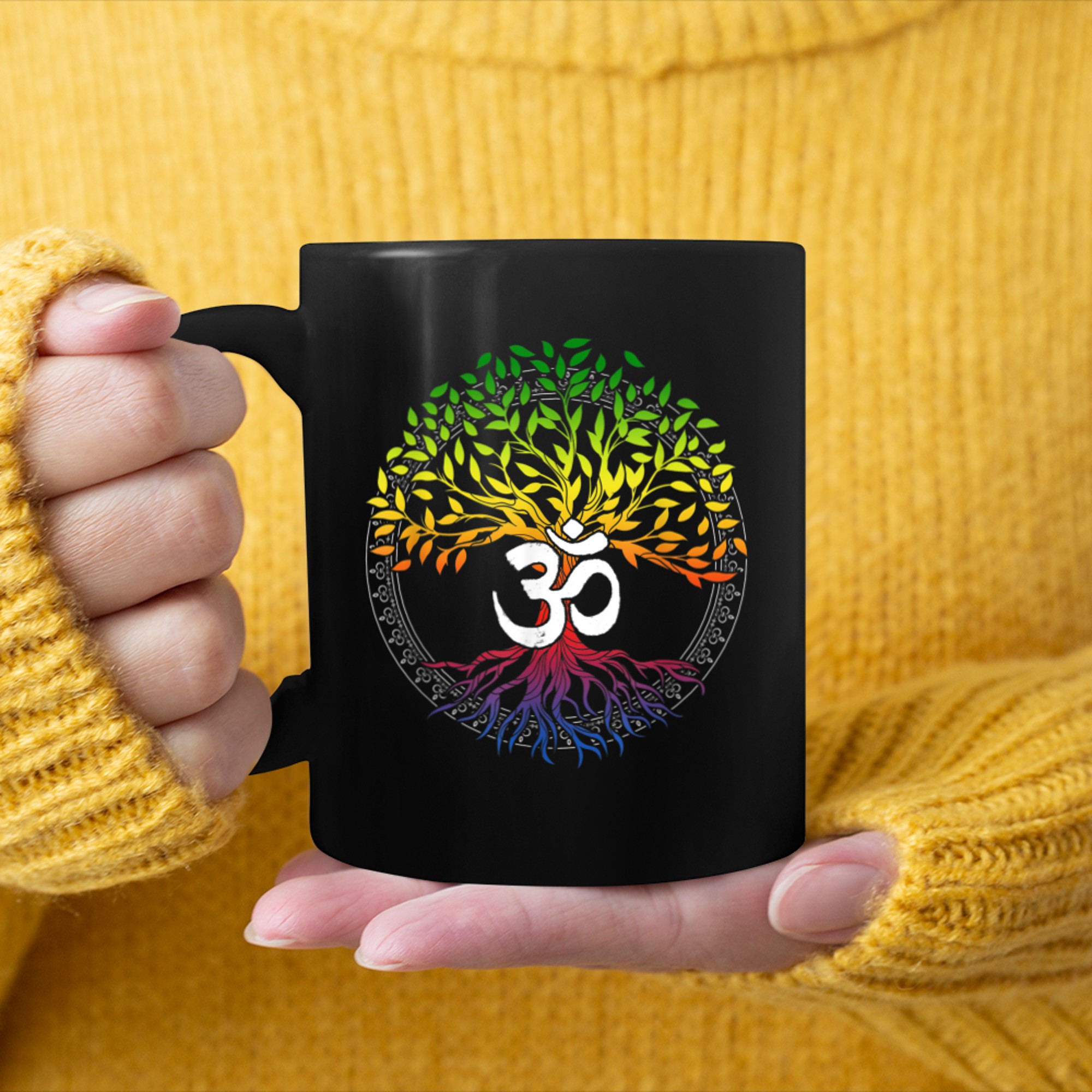 Om Symbol Yoga mug black