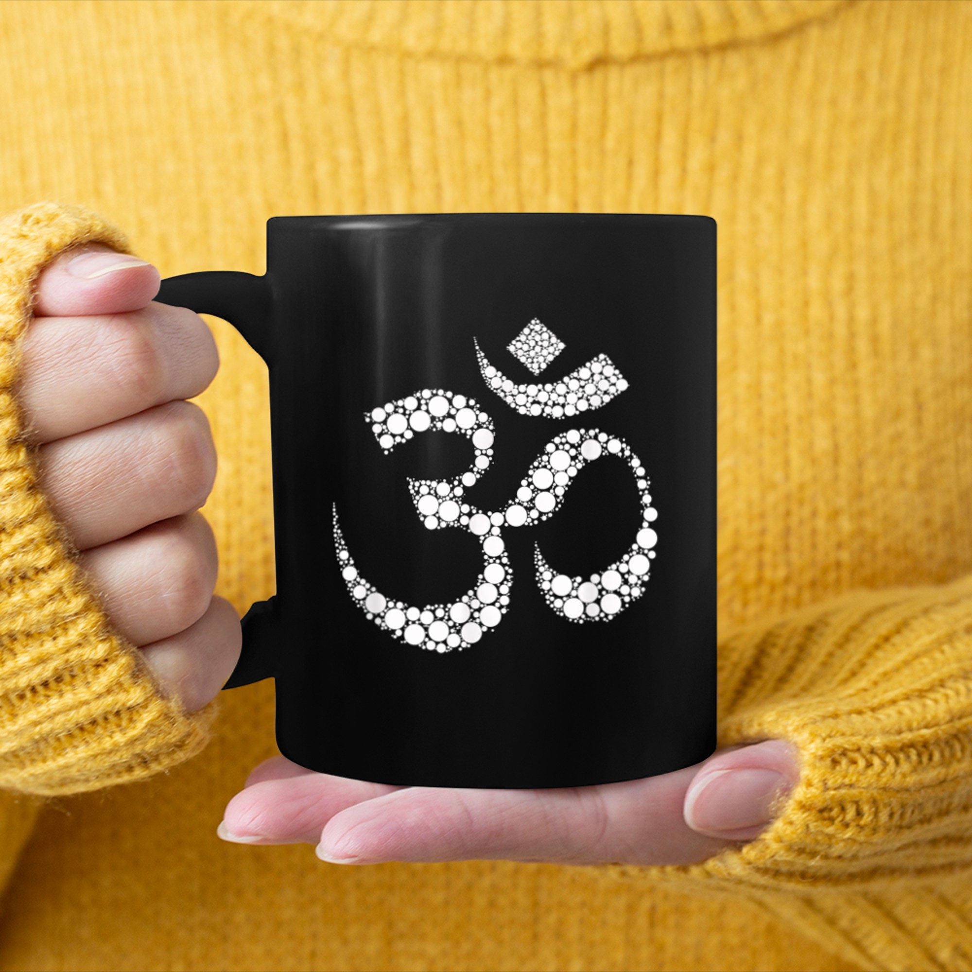 Om Yoga Aum Ohm Hindu Meditation Symbol mug black