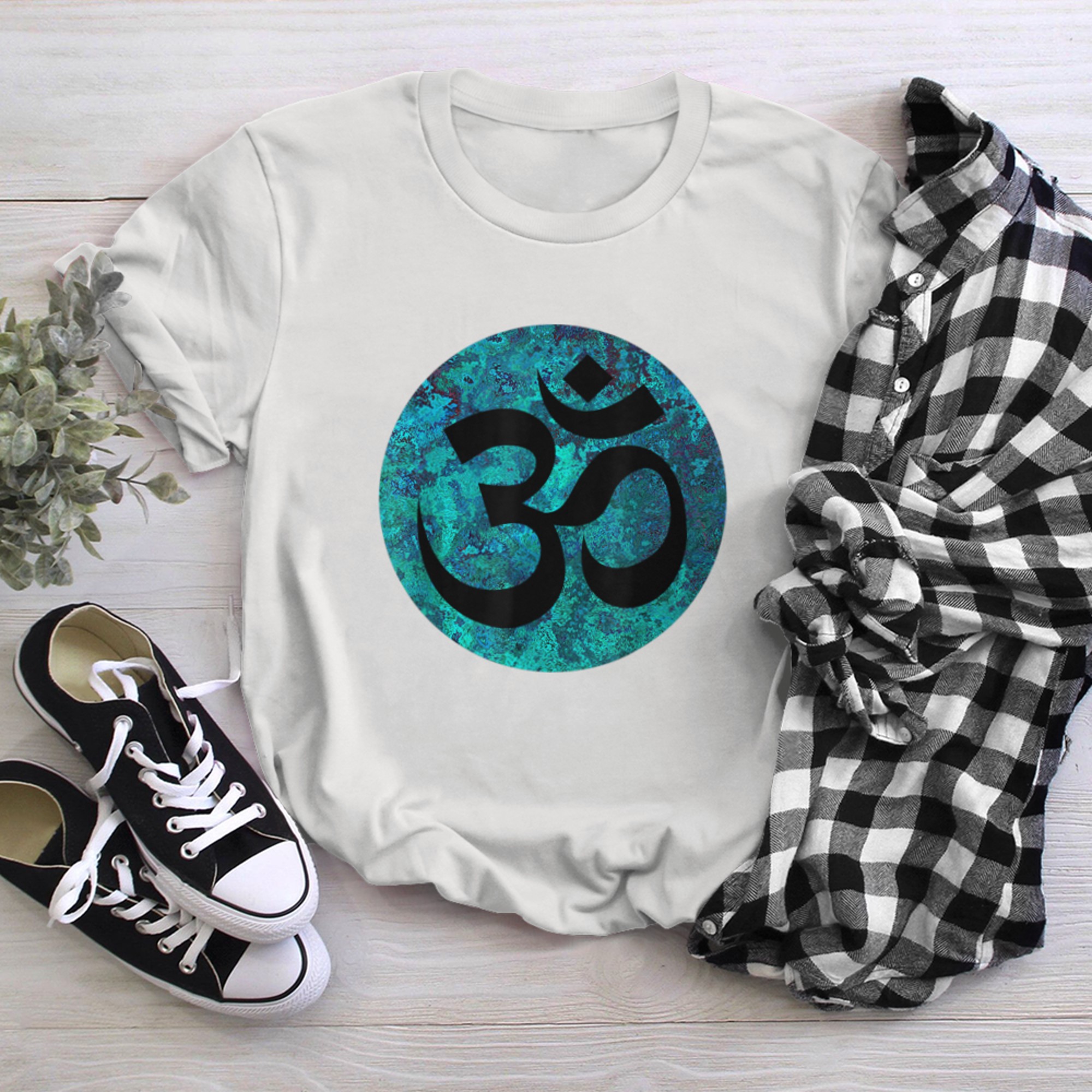 Pretty Om Symbol Namaste Yoga Spiritual Yoga Peace t-shirt white