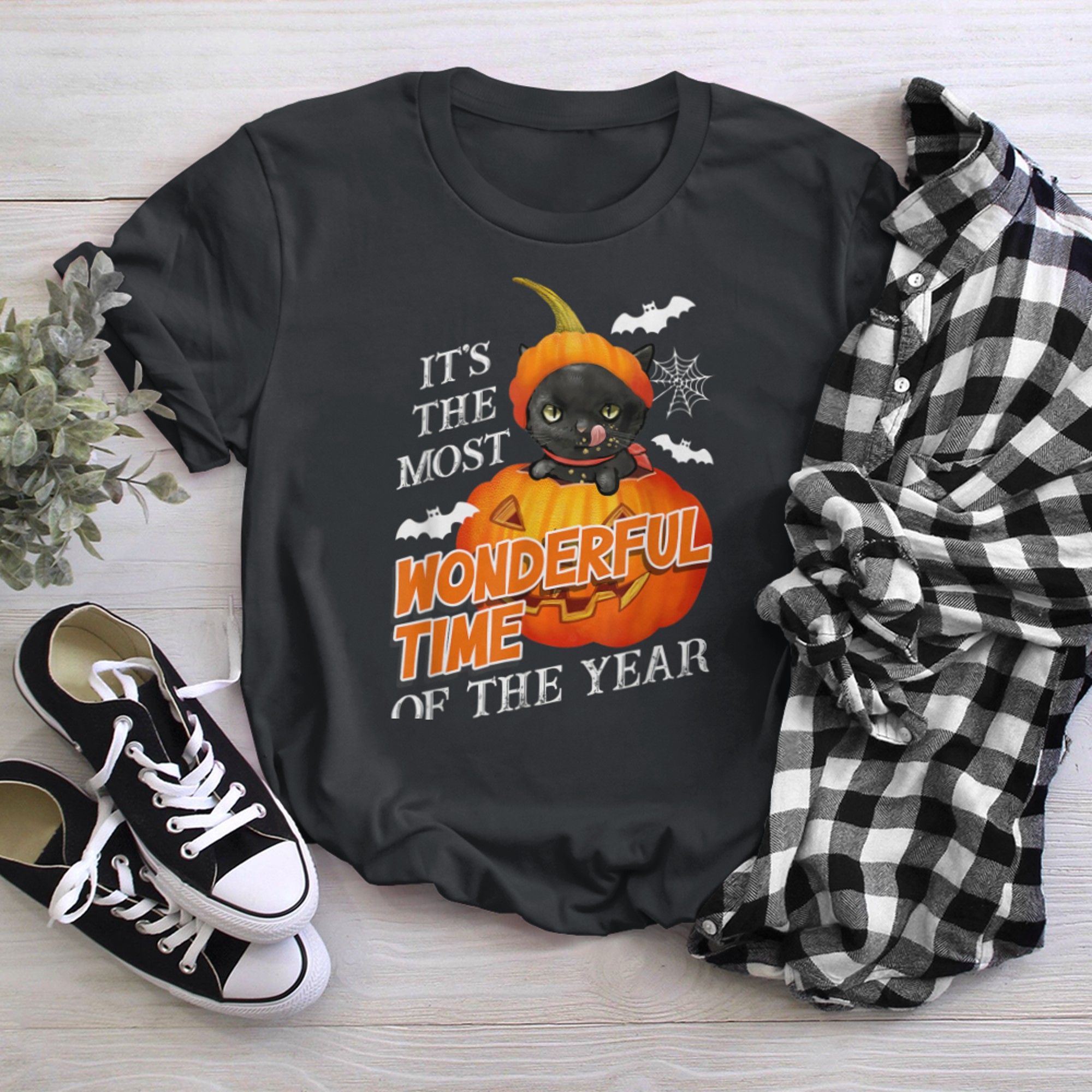 Black Vat It's the Most Wonderful Time of the Year Halloween t-shirt black