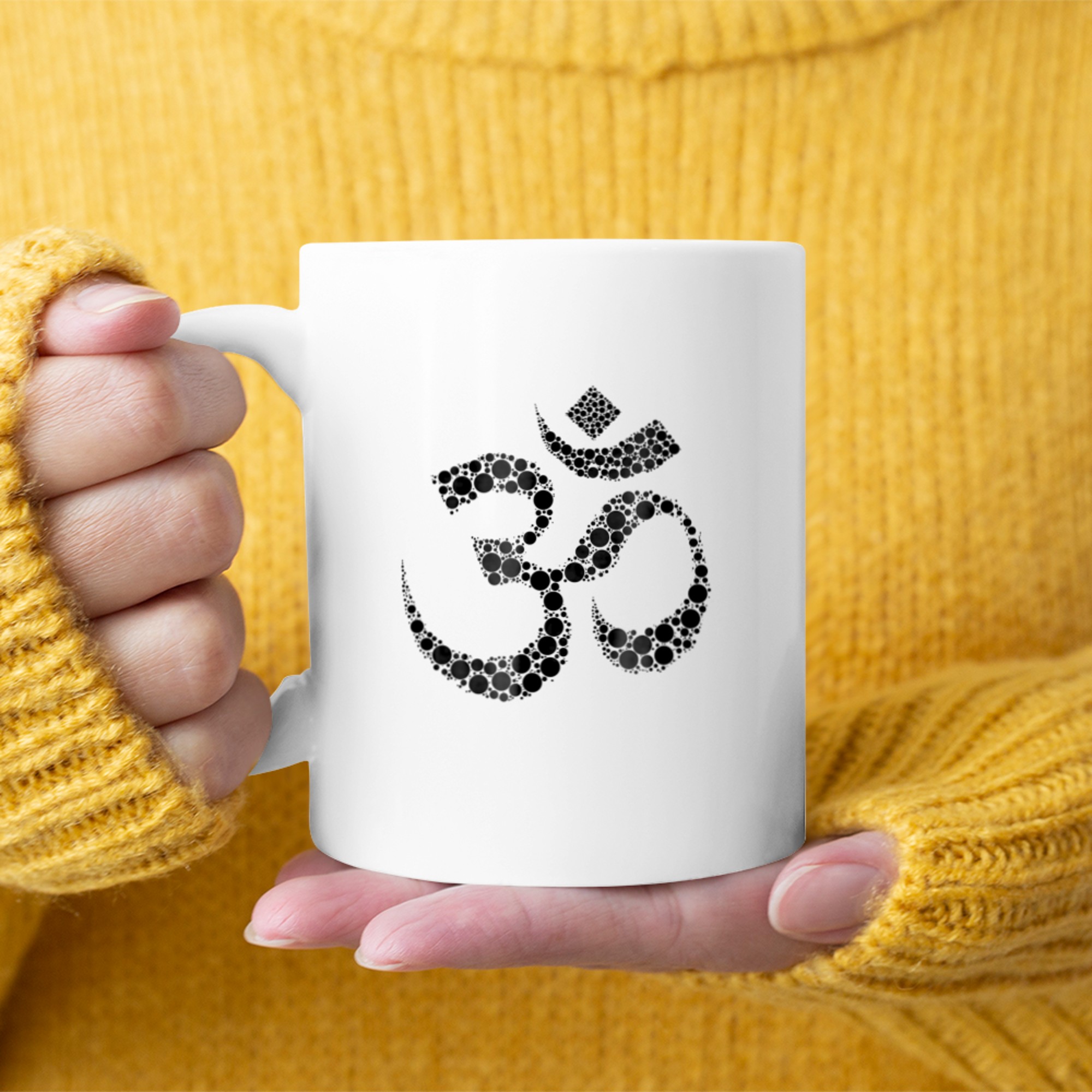 Breathe Yoga Om Symbol (1) mug white