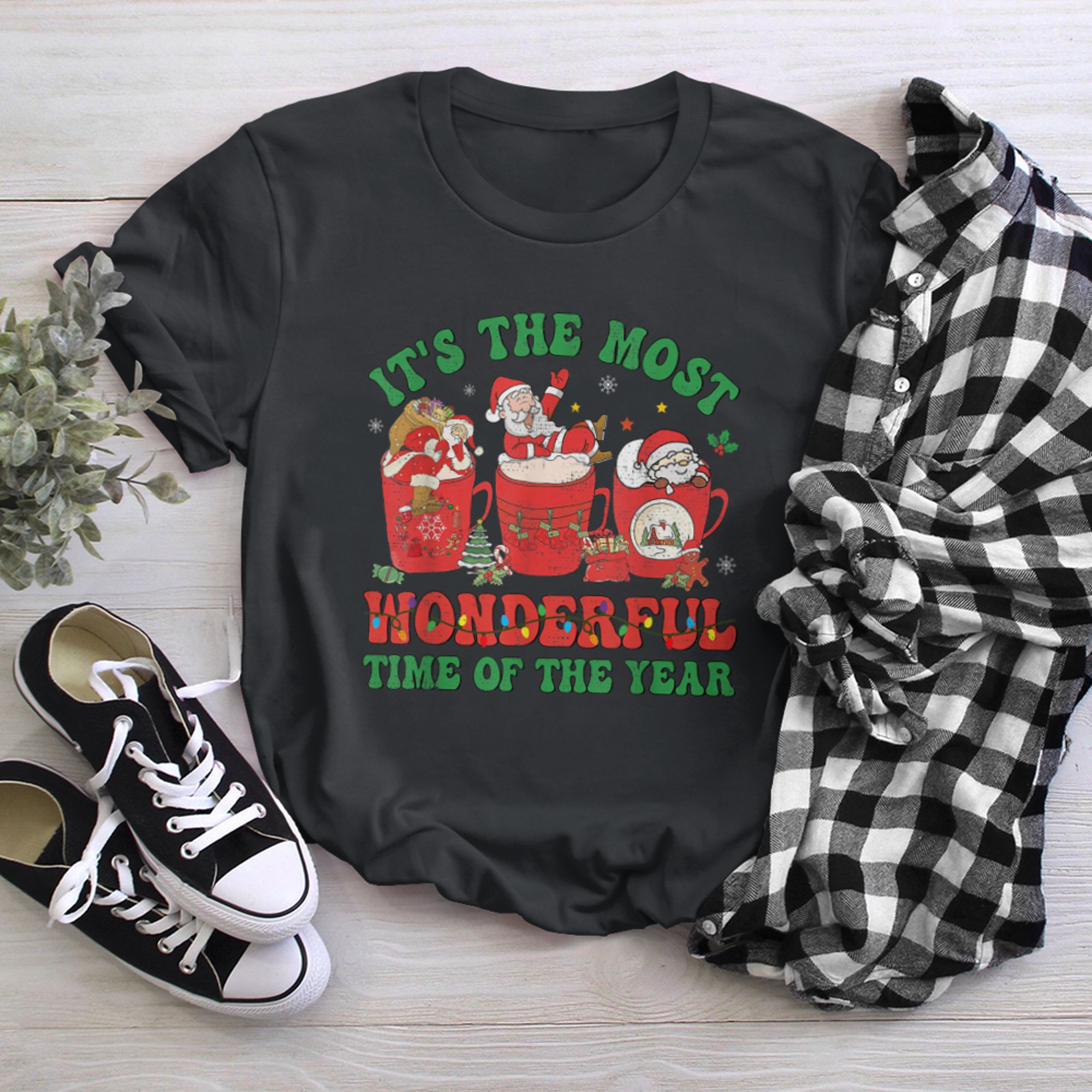 Christmas Coffee It's The Most Wonderful Time Of The Year (3) t-shirt black