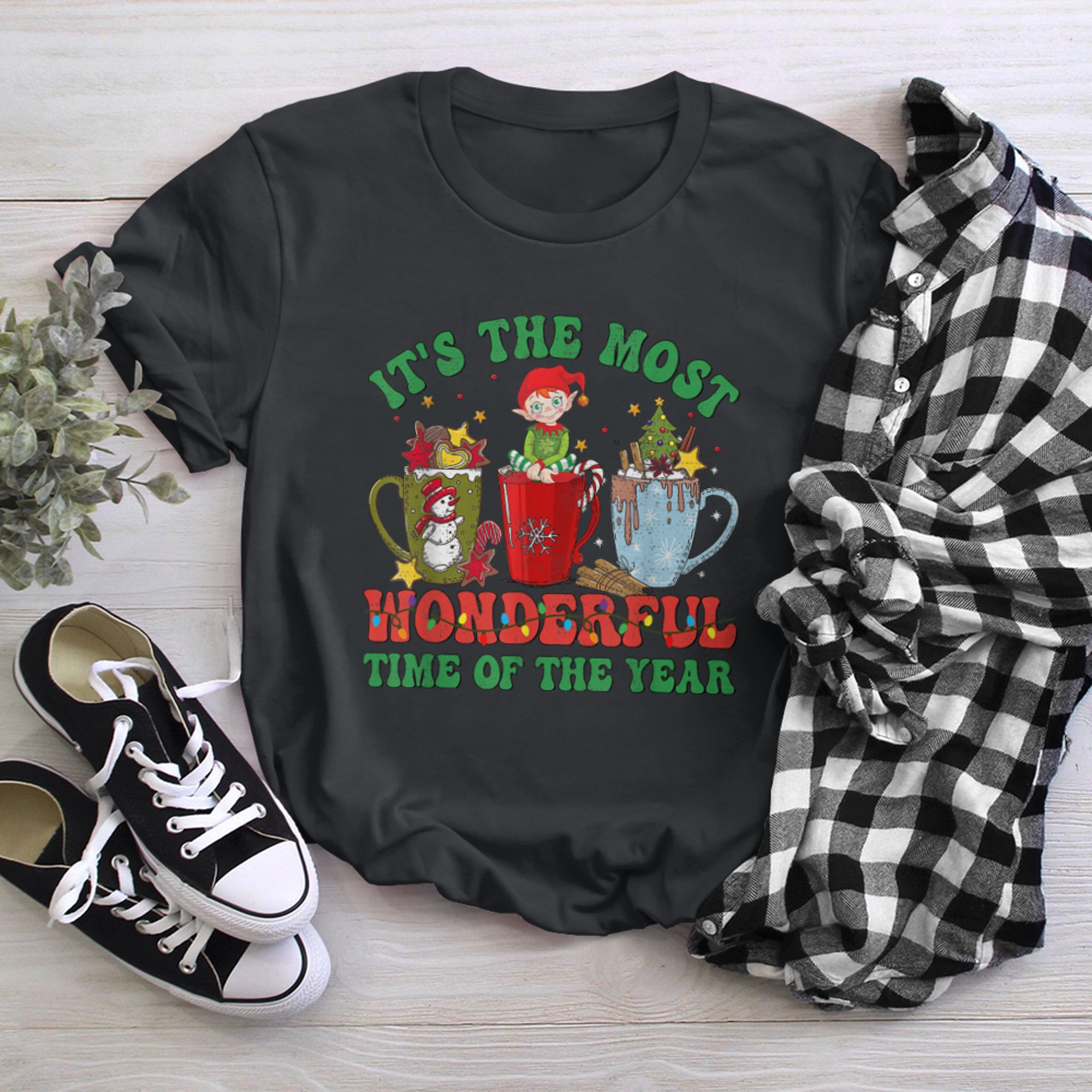 Christmas Coffee It's The Most Wonderful Time Of The Year (4) t-shirt black