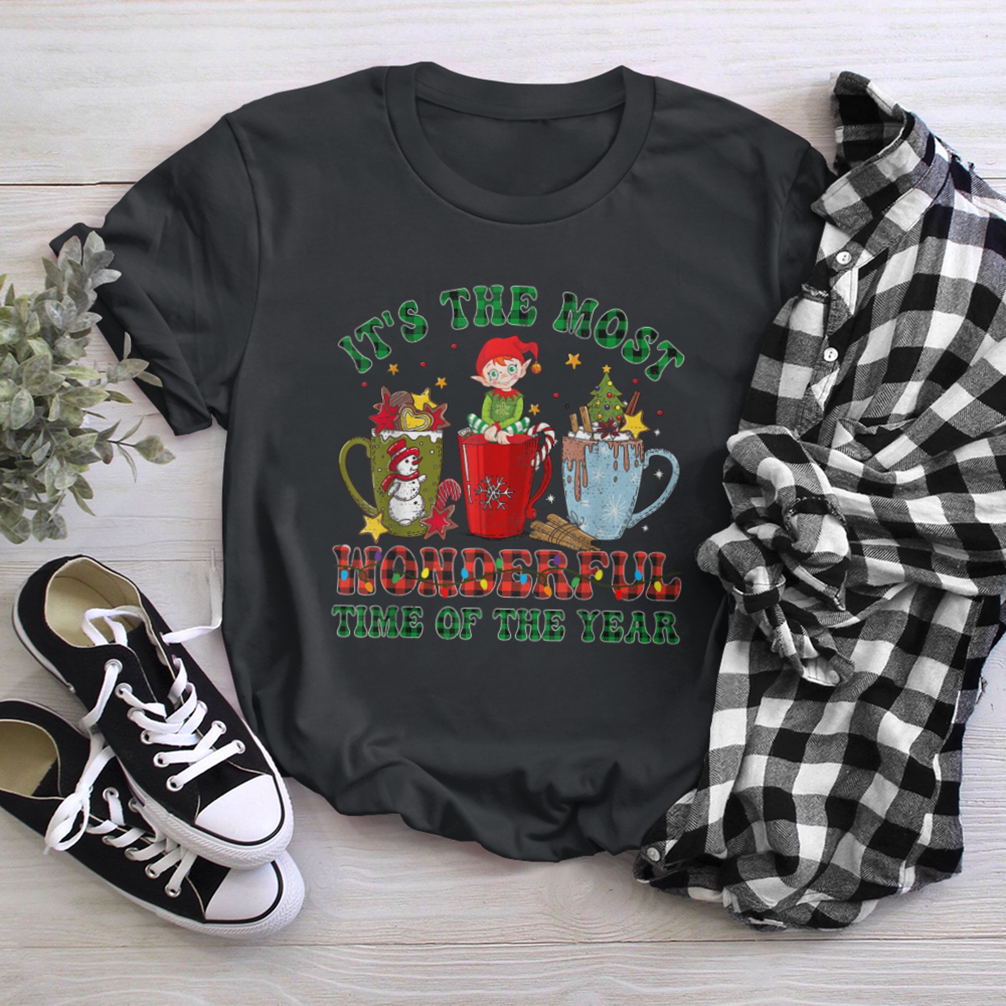 Christmas Coffee It's The Most Wonderful Time Of The Year (5) t-shirt black