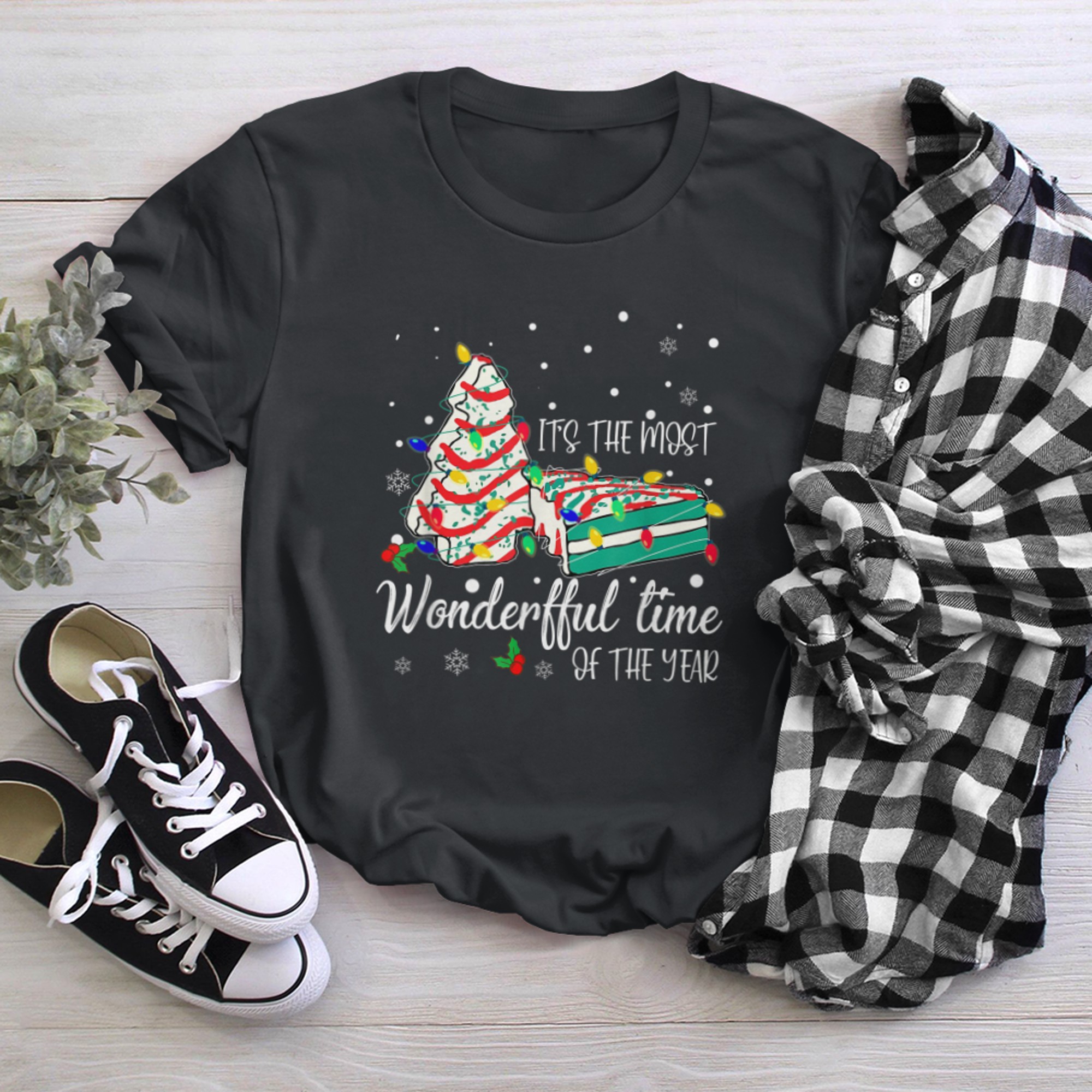 Christmas Tree Cakes it's the most wonderful time of year (1) t-shirt black