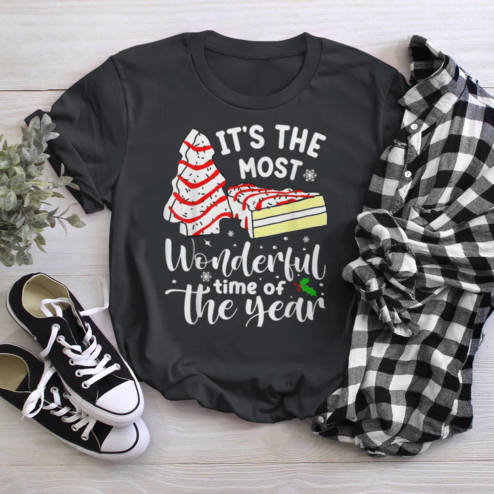 Christmas Tree Cakes It's The Most Wonderful Time Of Year t-shirt black