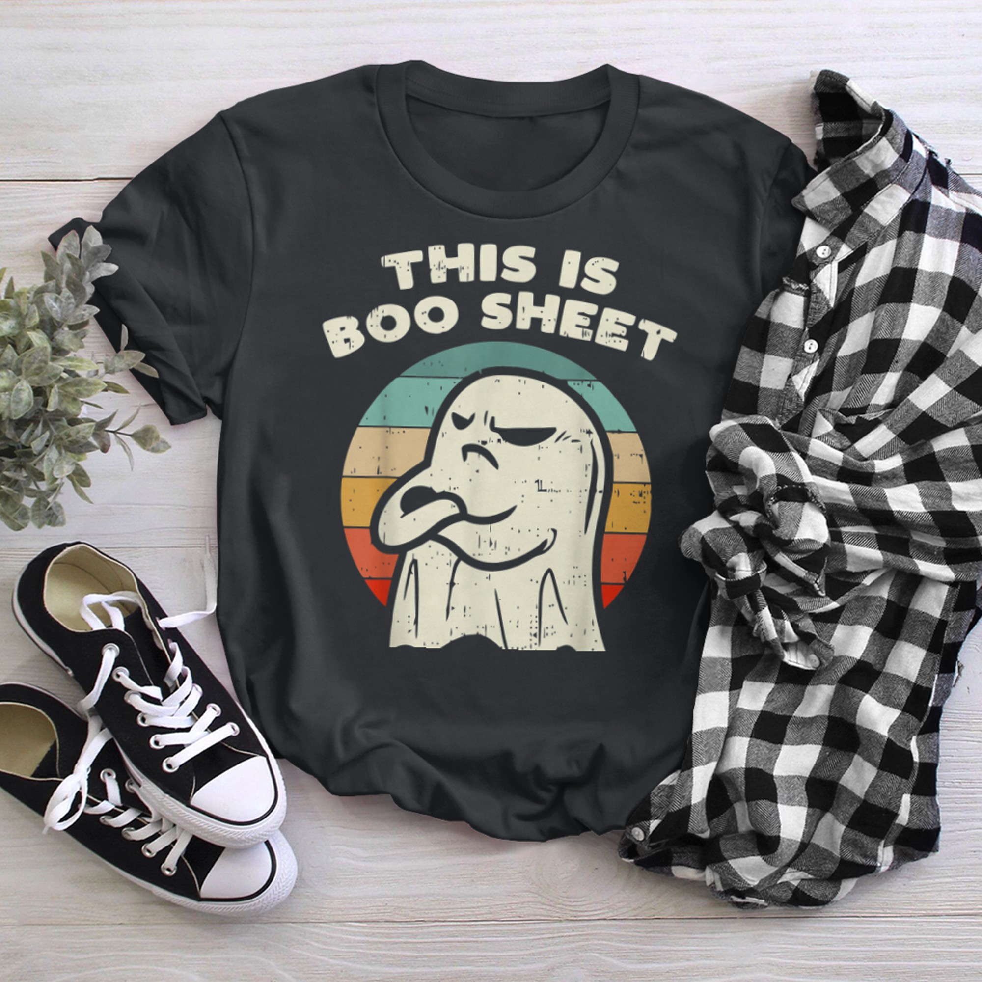 Funny angry boo ghost quotes halloween This is boo & sheet t-shirt black