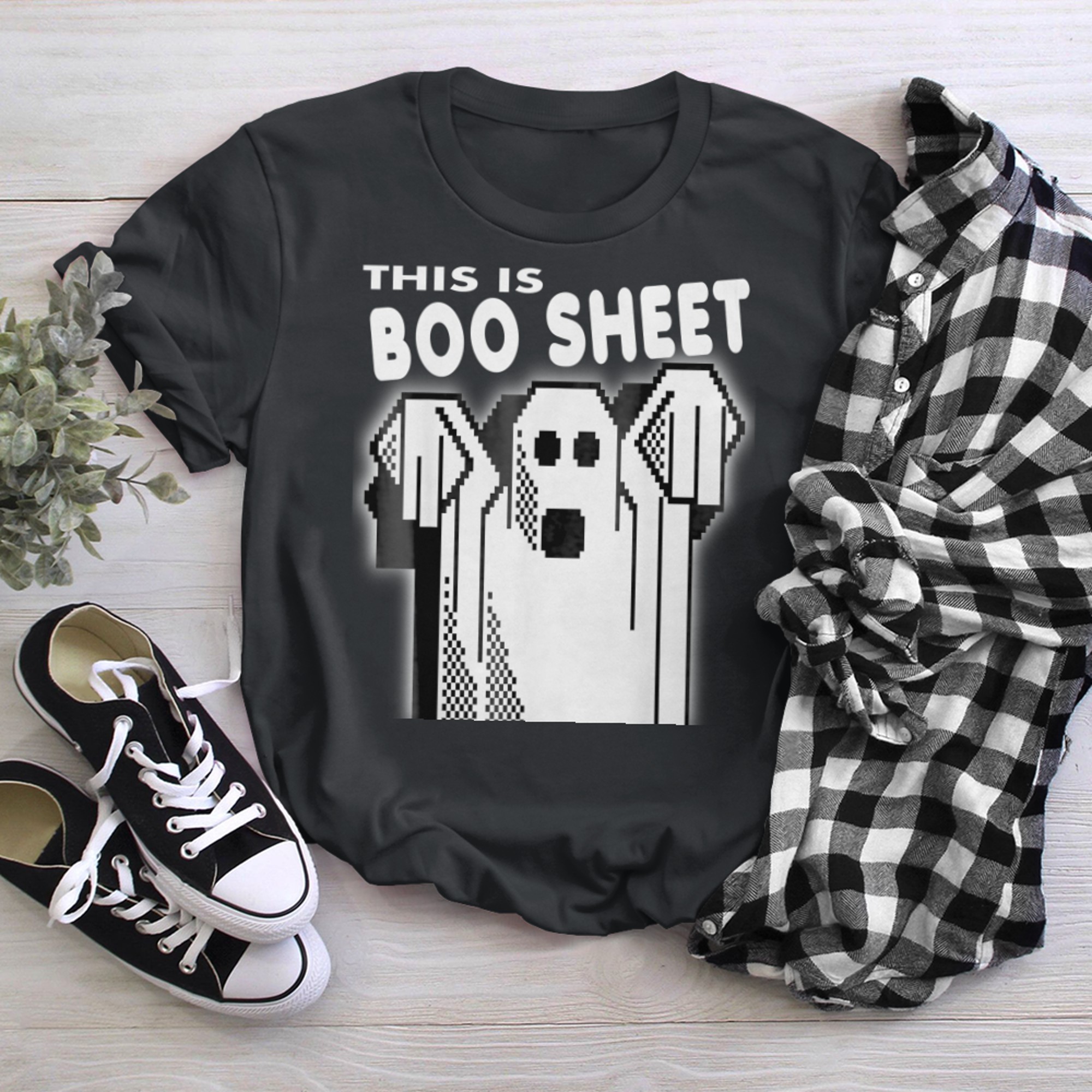 Funny Halloween Costume, This is Boo Sheet t-shirt black