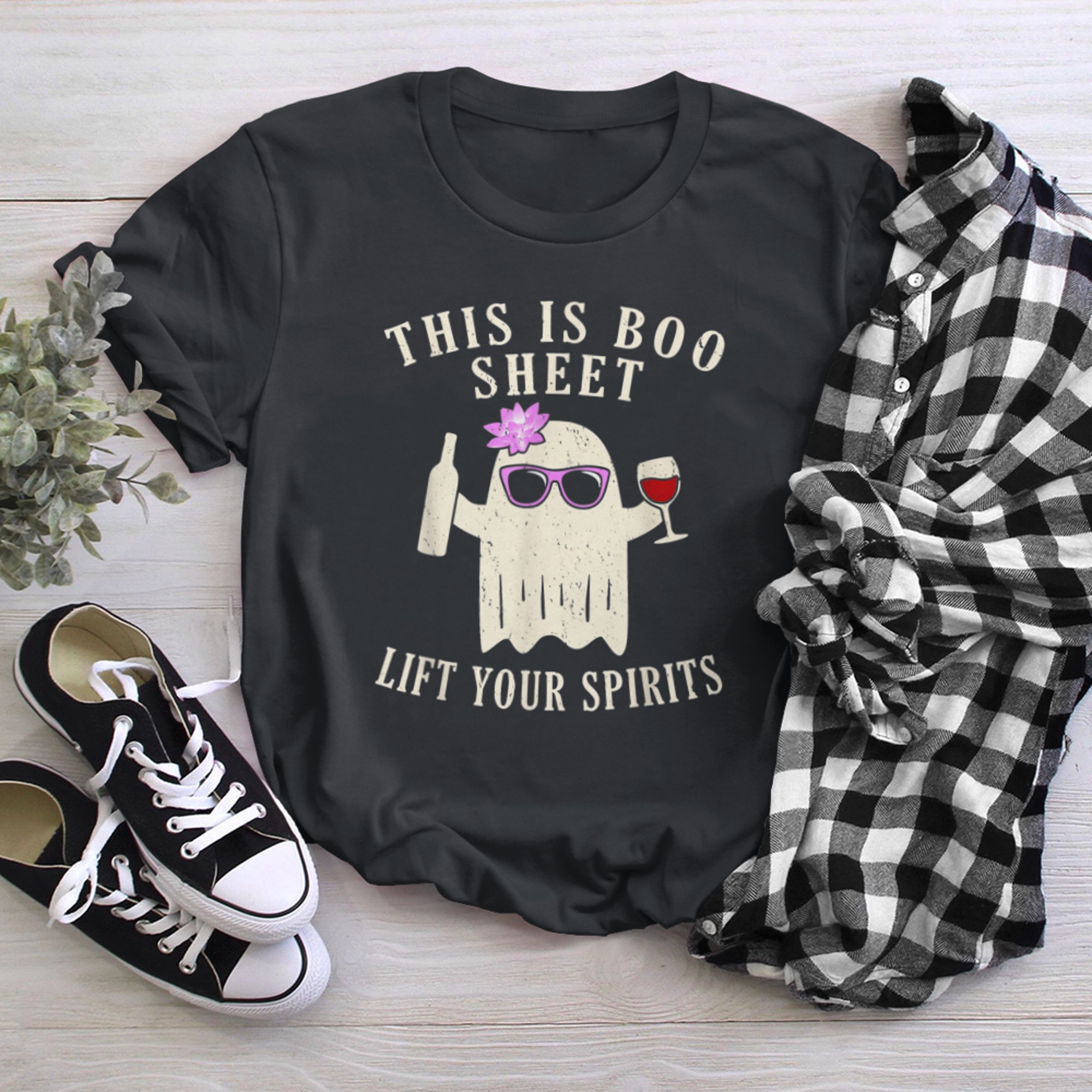 Funny Halloween Shirts for Women Costume - This is Boo Sheet (4) t-shirt black