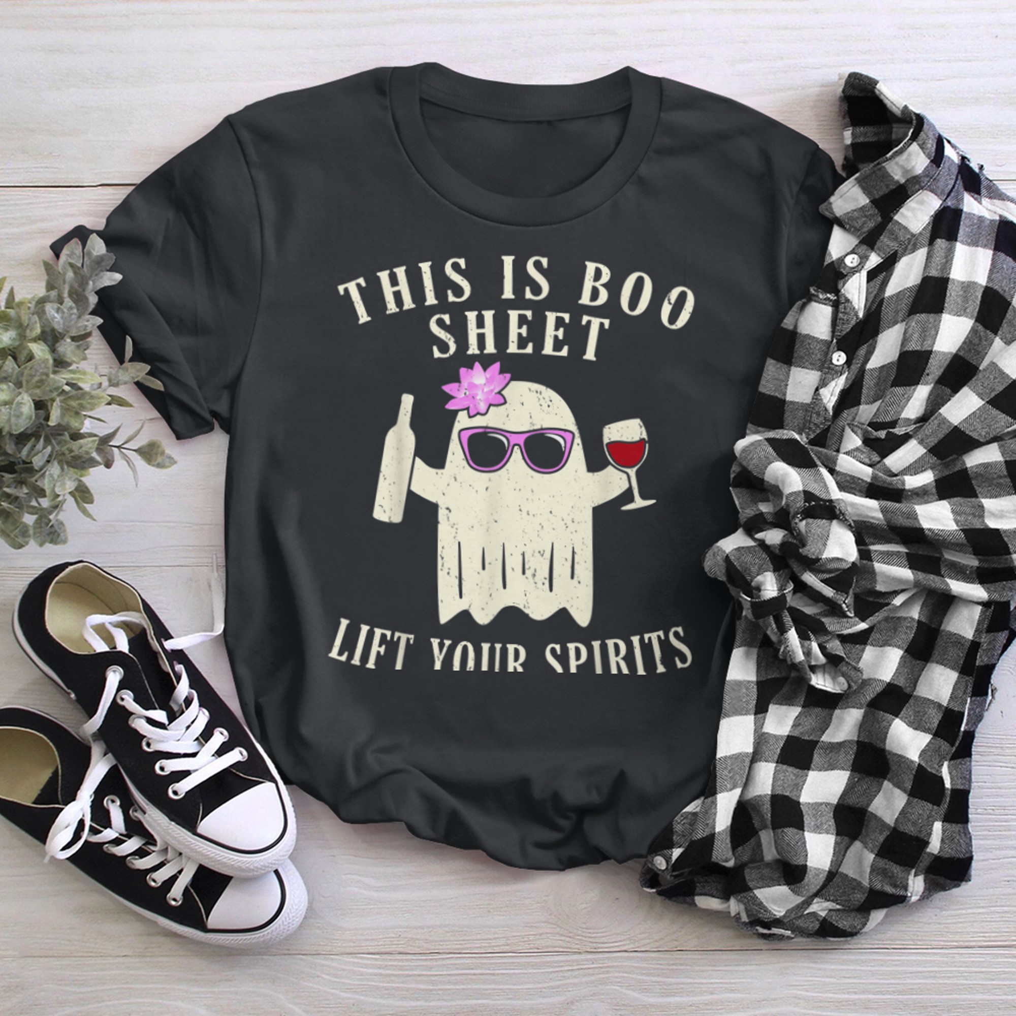 Funny Halloween Shirts for Women Costume - This is Boo Sheet (5) t-shirt black