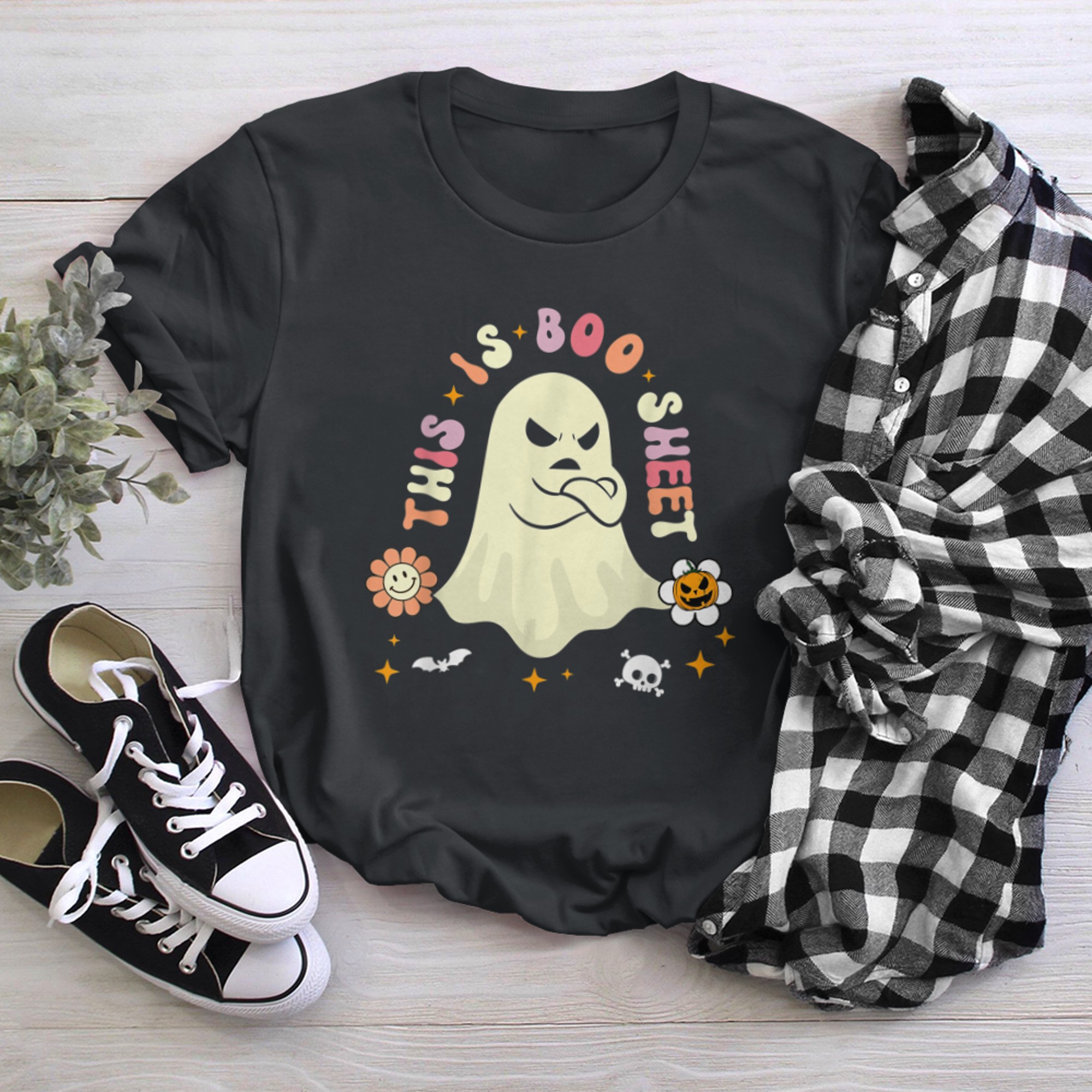 Funny Halloween Shirts for Women Costume - This is Boo Sheet t-shirt black