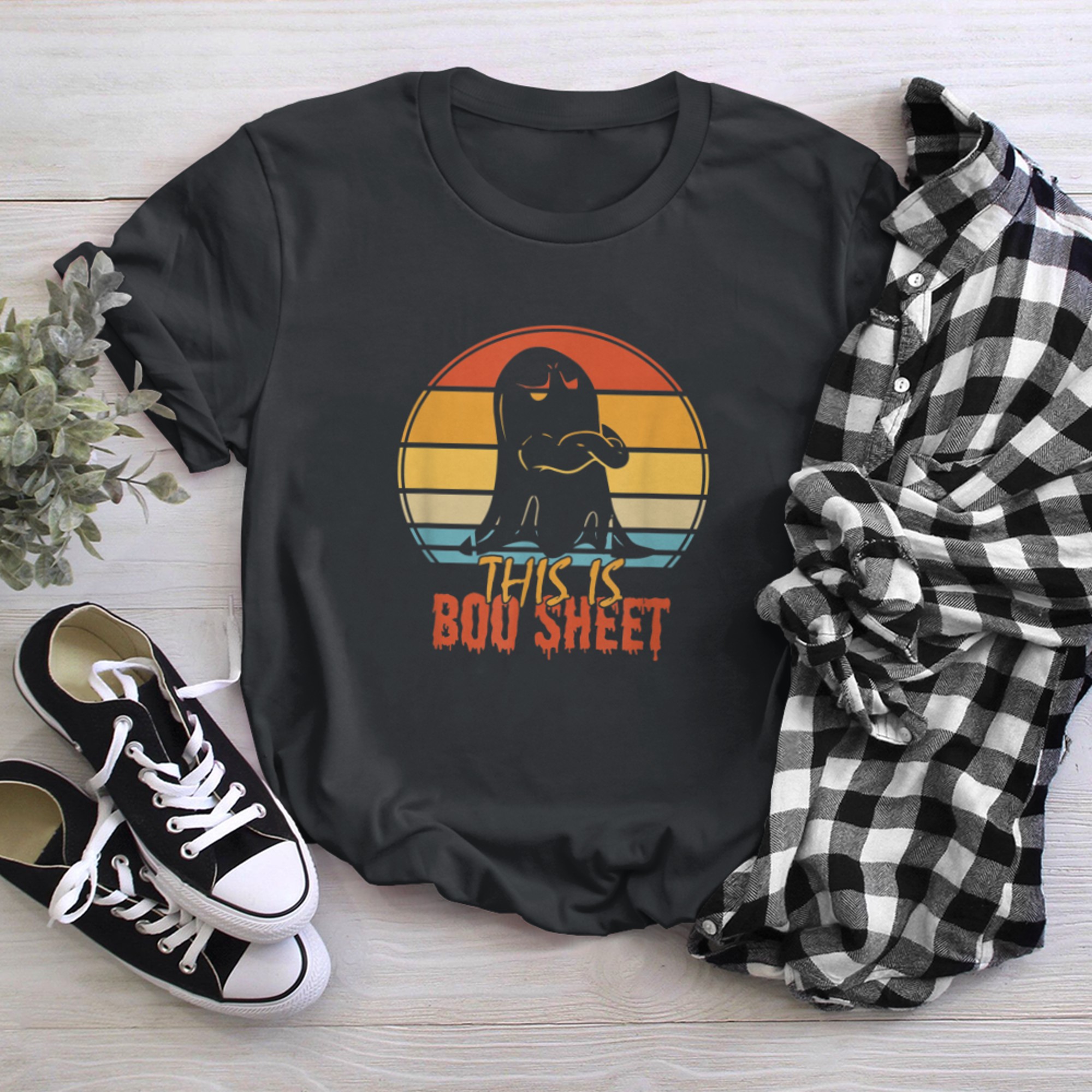 Halloween Boo Sheet Mens Womens This is Boo Sheet Funny t-shirt black